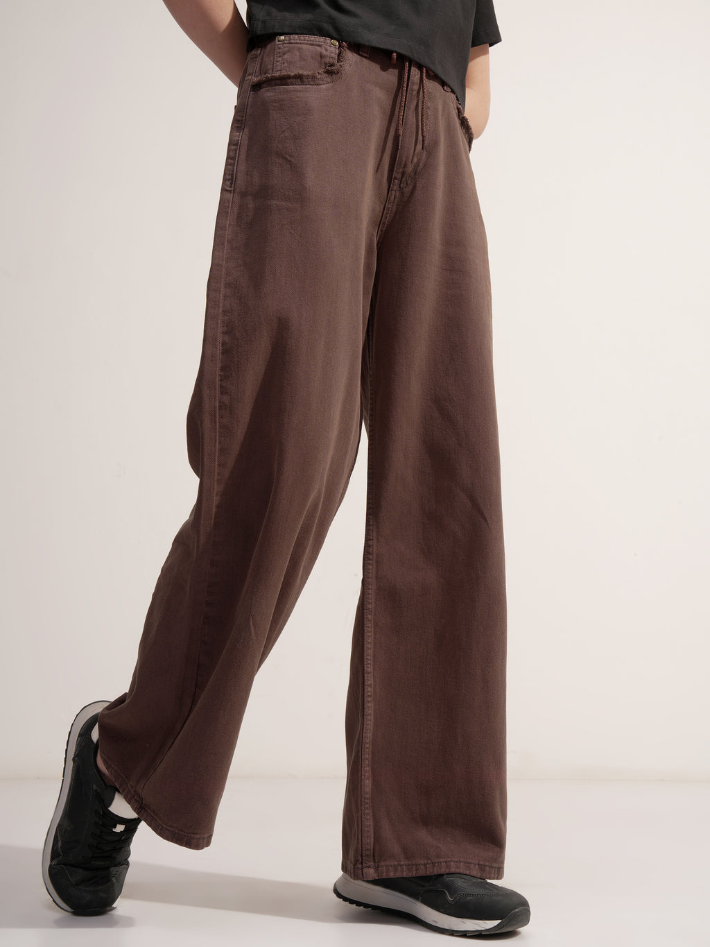 Tokyo Talkies Women Brown Dad Fit Stretchable Jeans - Brown - Image 1