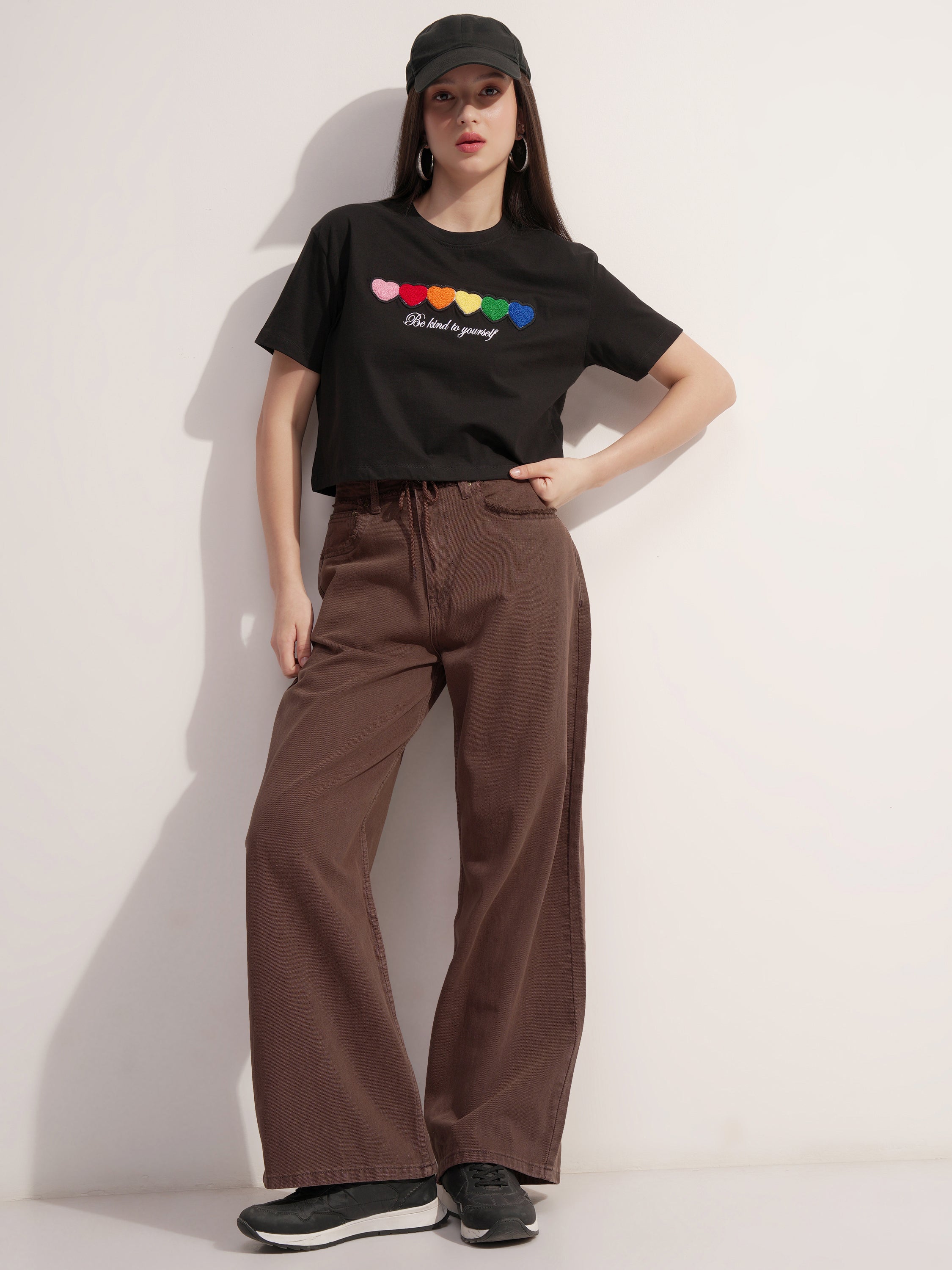 Tokyo Talkies Women Brown Dad Fit Stretchable Jeans - Brown - Image 2