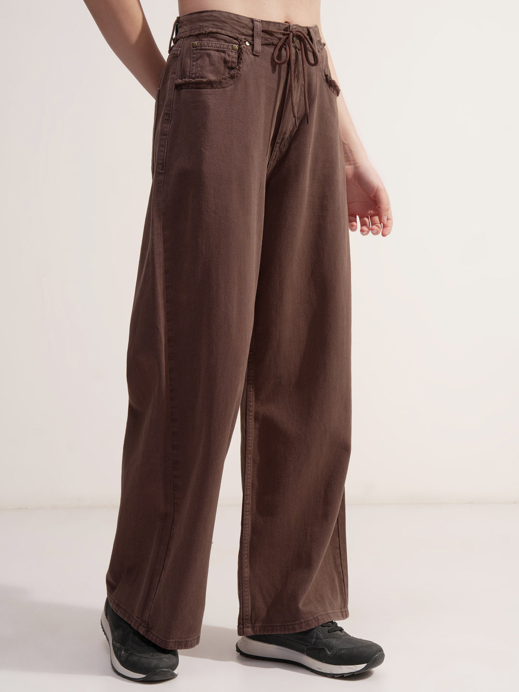 Tokyo Talkies Women Brown Dad Fit Stretchable Jeans - Brown - Image 6