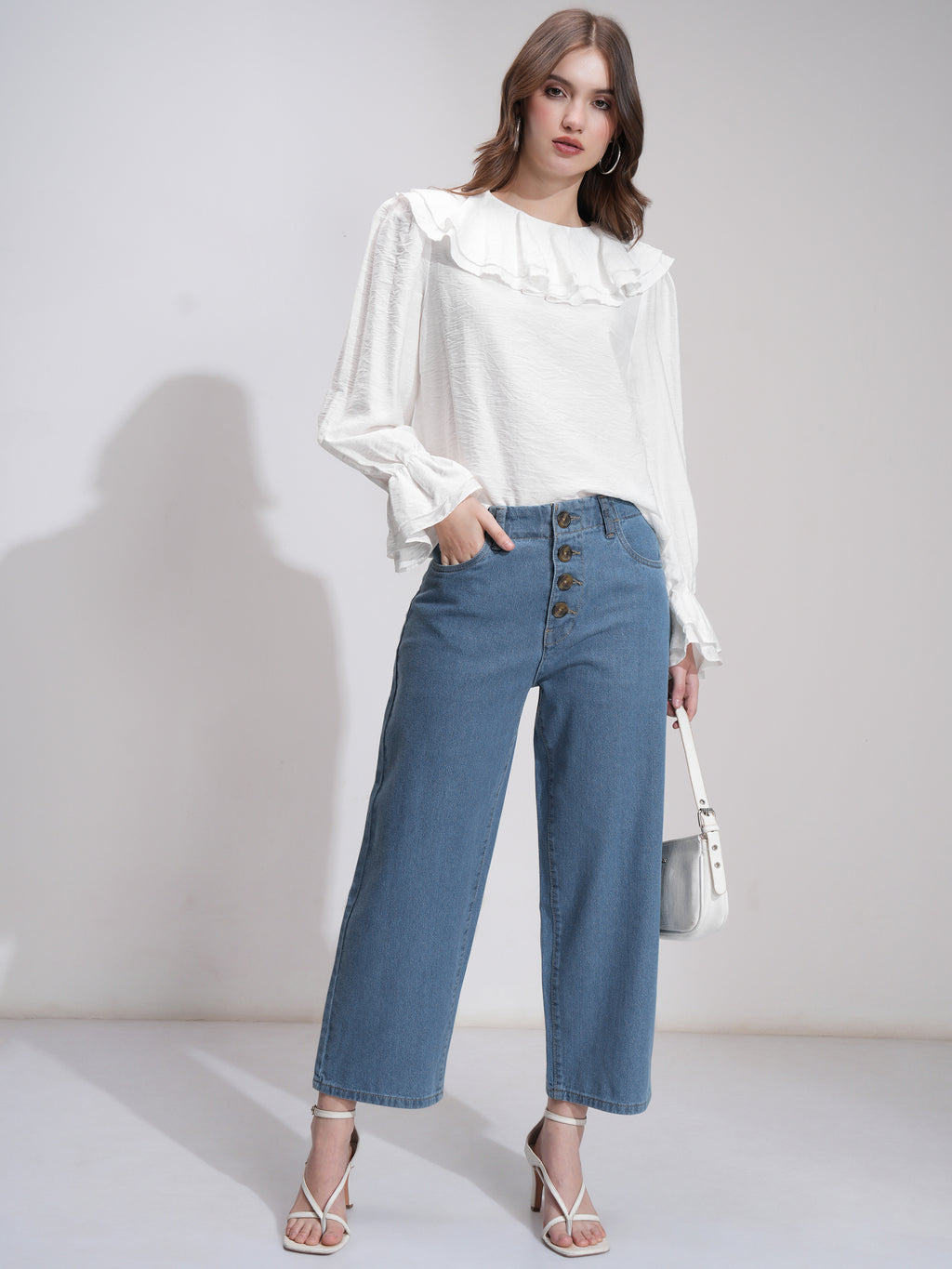 Tokyo Talkies Women Blue Flared Stretchable Jeans - Blue - Image 2