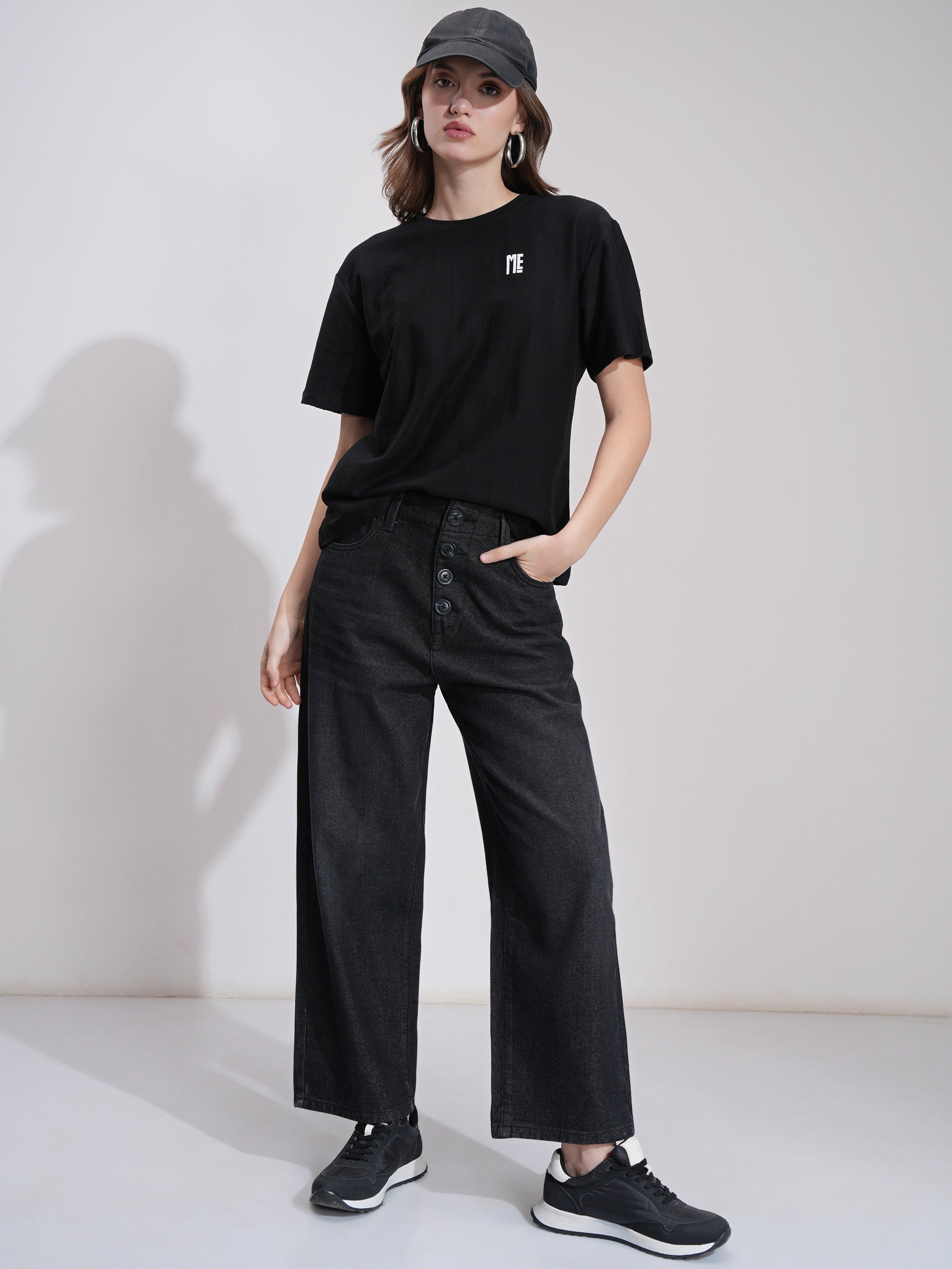 Tokyo Talkies Women Black Flared Stretchable Jeans - Black - Image 2