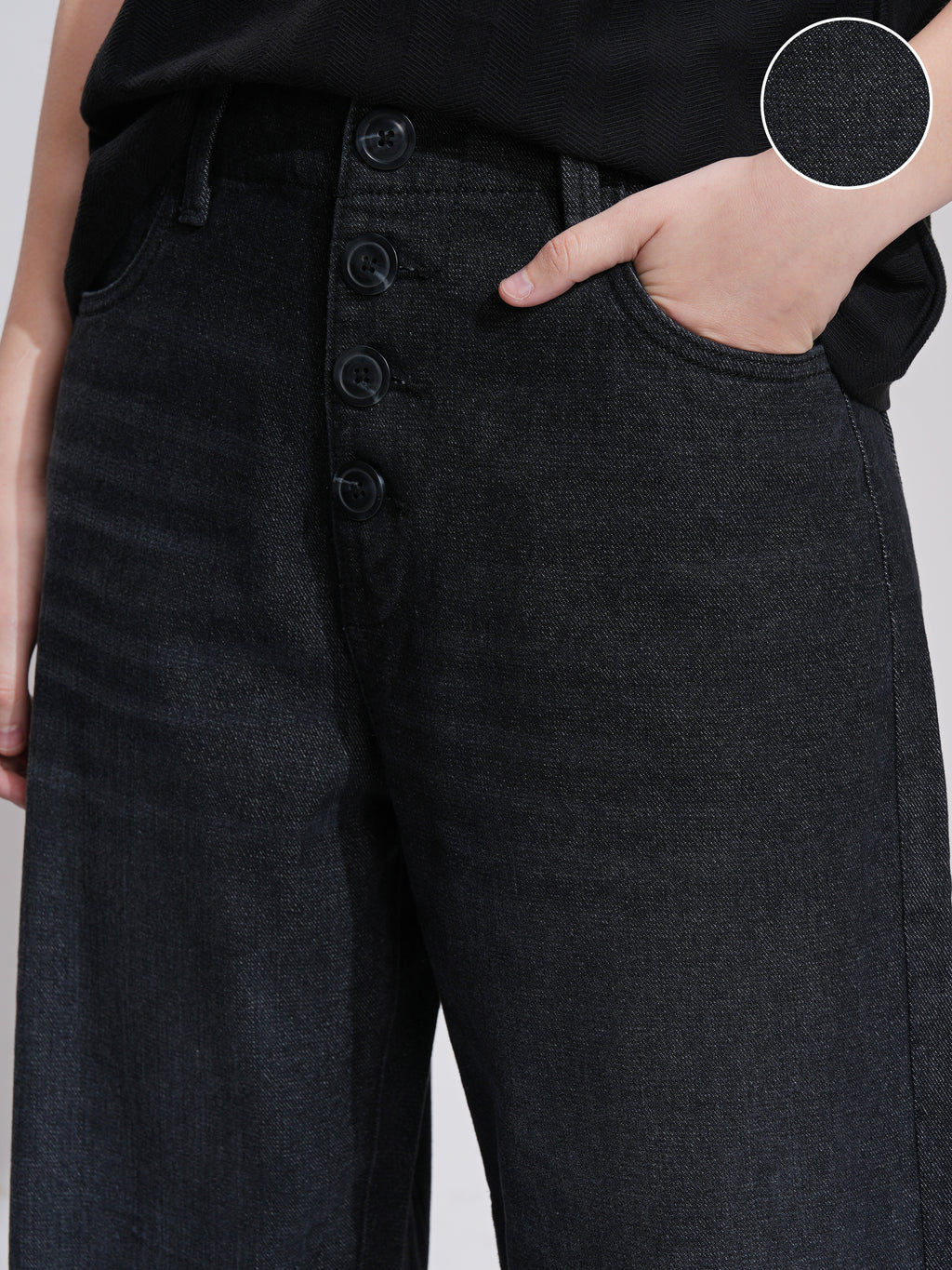 Tokyo Talkies Women Black Flared Stretchable Jeans - Black - Image 5
