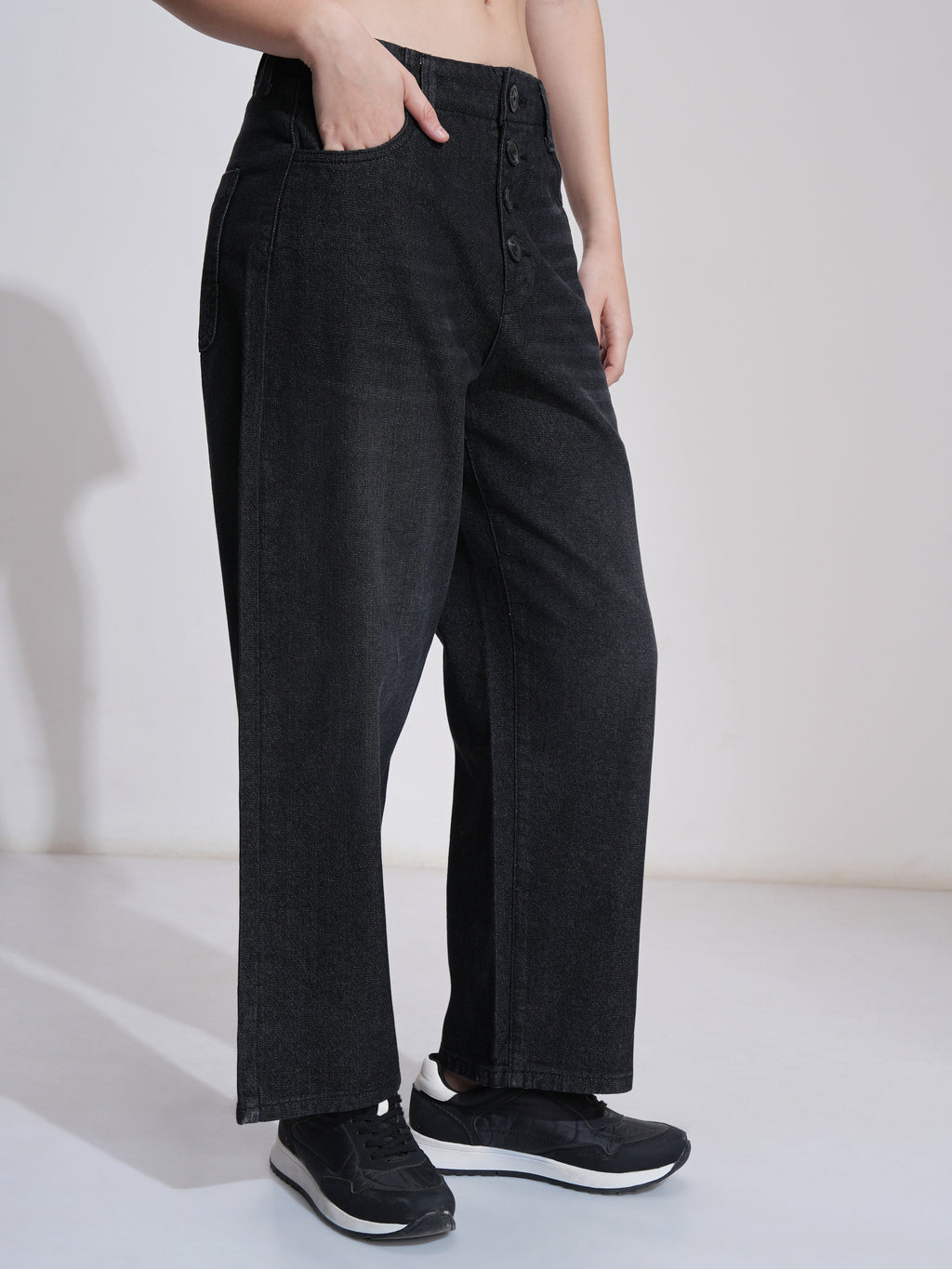 Tokyo Talkies Women Black Flared Stretchable Jeans - Black - Image 6
