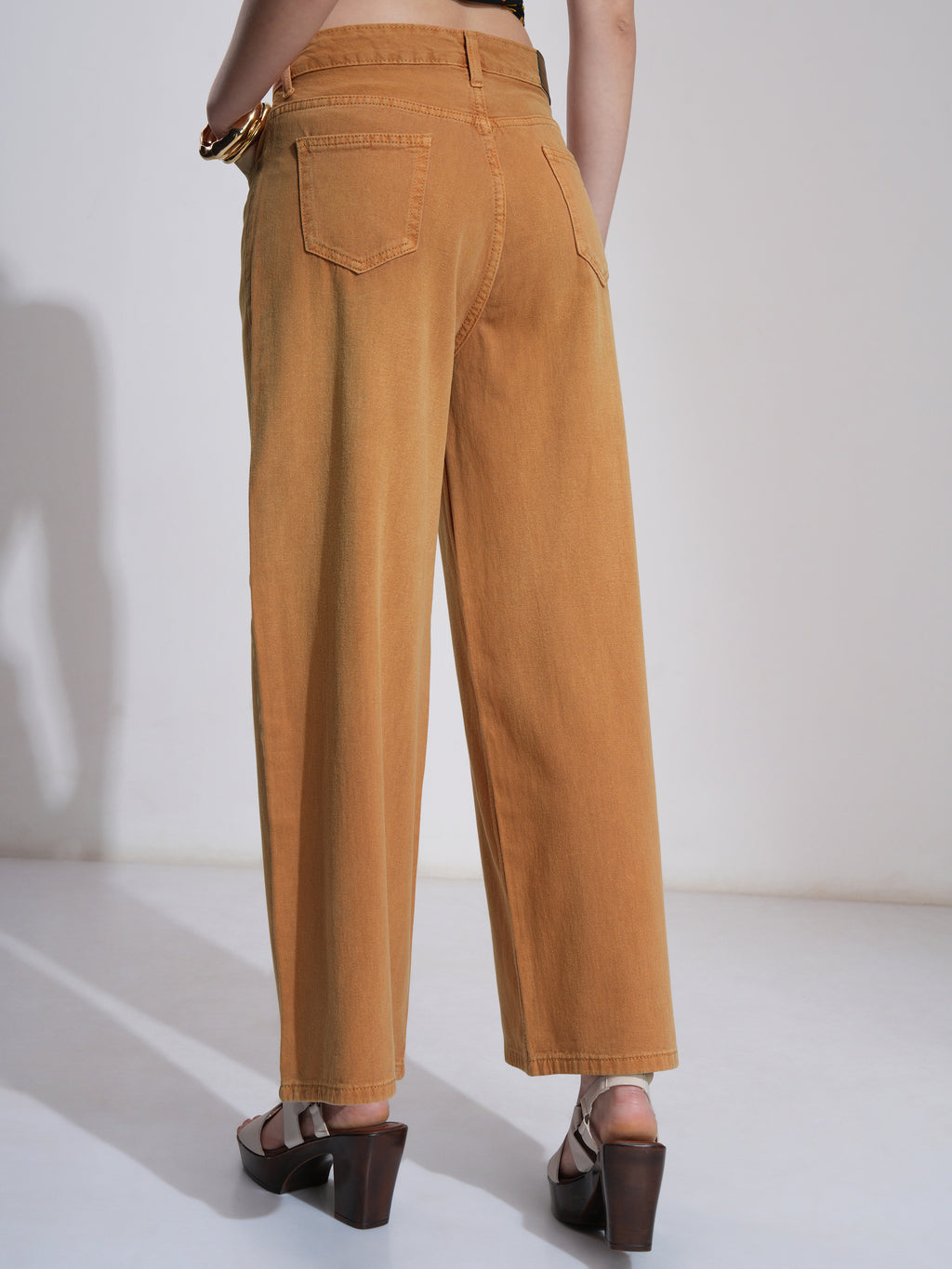 Tokyo Talkies Women Rust Flared Stretchable Jeans - Rust - Image 3