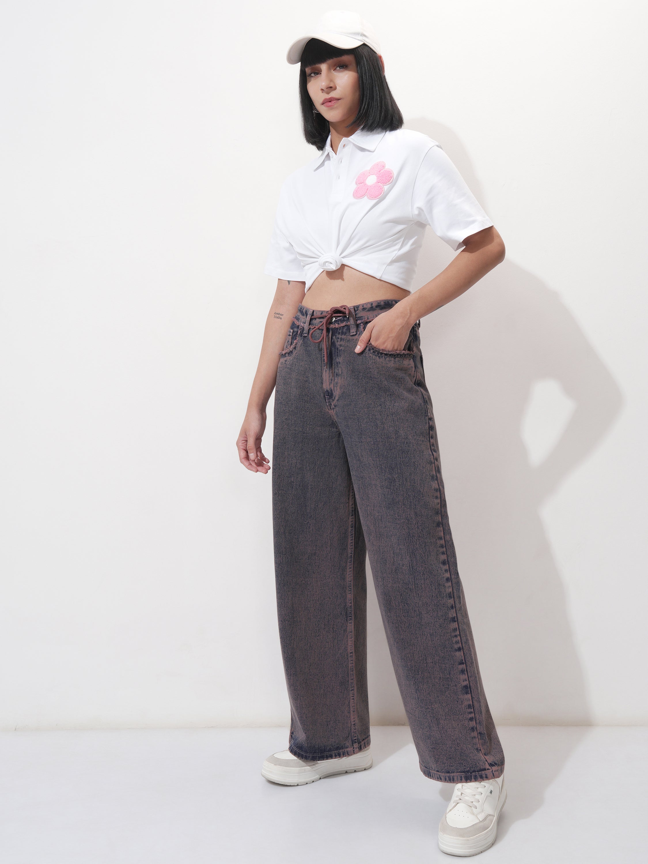 Tokyo Talkies Women Mauve Dad Fit Stretchable Jeans - Mauve - Image 2