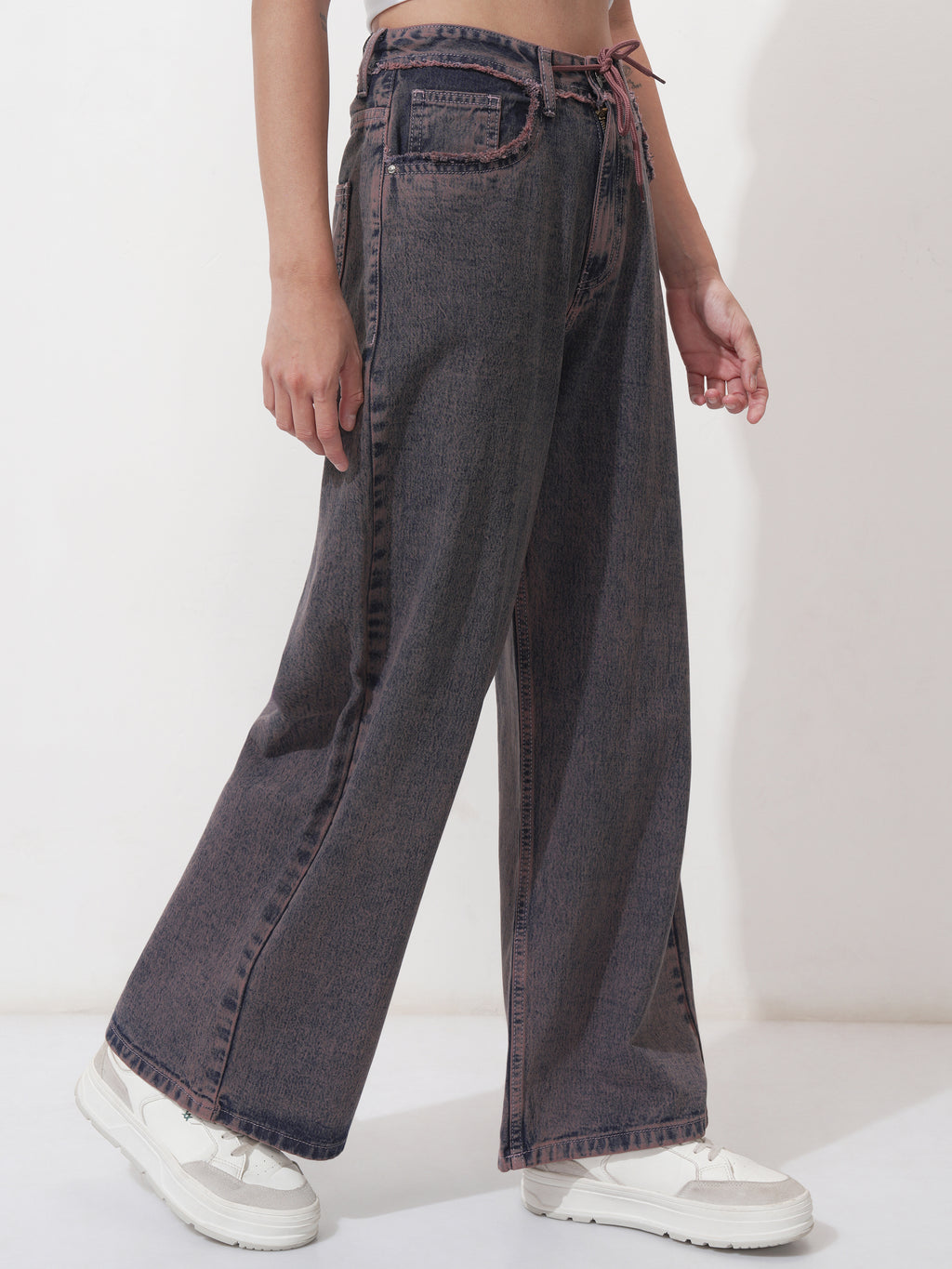 Tokyo Talkies Women Mauve Dad Fit Stretchable Jeans - Mauve - Image 6