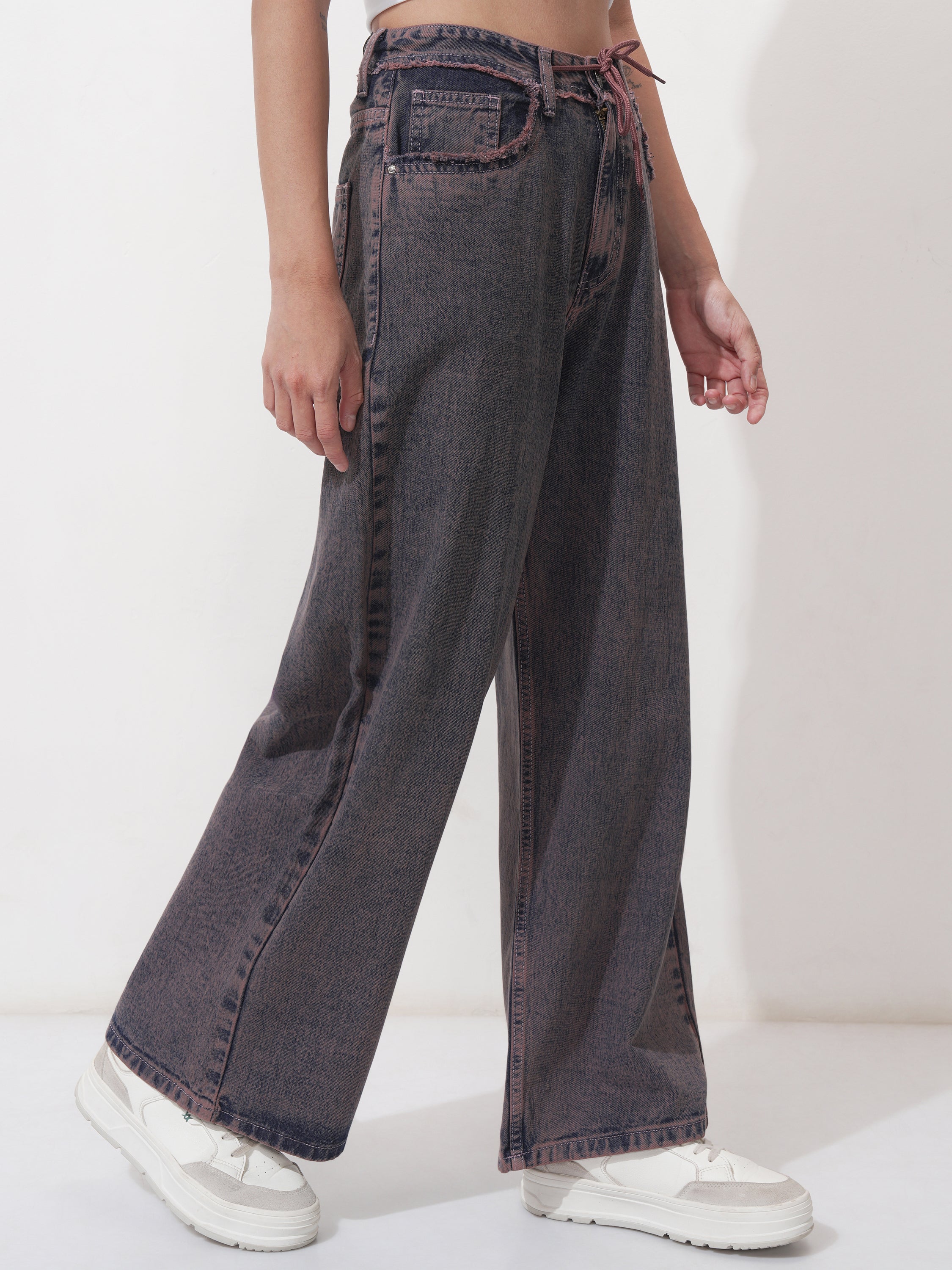 Tokyo Talkies Women Mauve Dad Fit Stretchable Jeans - Mauve - Image 6