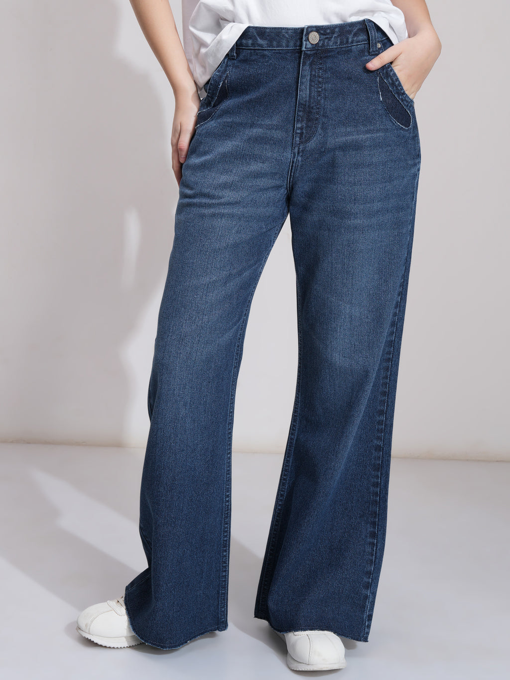 Tokyo Talkies Women Blue Bootcut Stretchable Jeans - Blue - Image 1