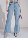 Tokyo Talkies Women Blue Bootcut Stretchable Jeans - Blue - Image 1