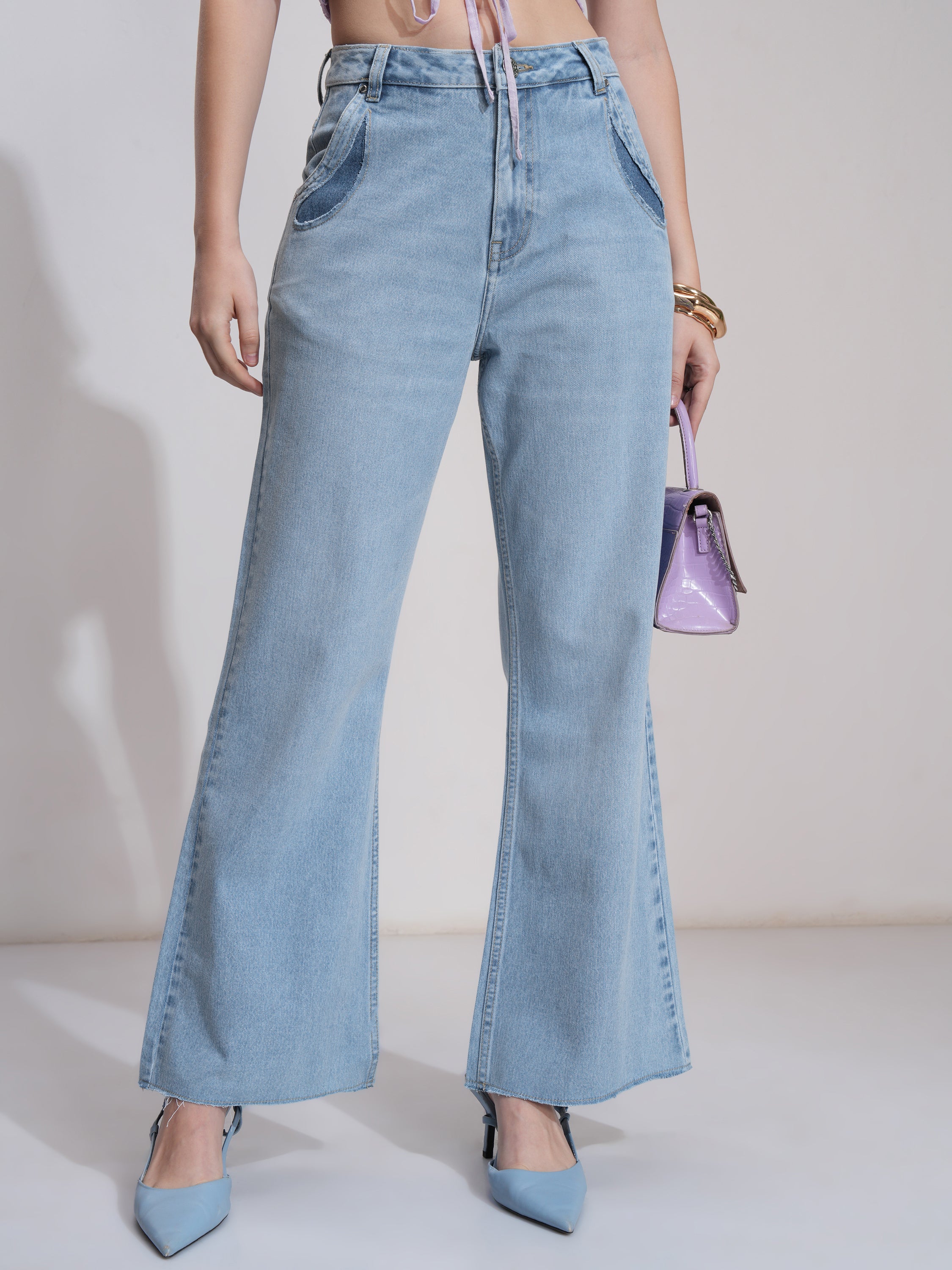 Tokyo Talkies Women Blue Bootcut Stretchable Jeans - Blue - Image 1