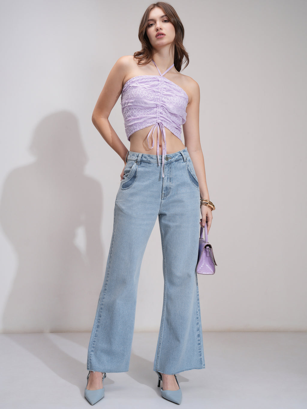 Tokyo Talkies Women Blue Bootcut Stretchable Jeans - Blue - Image 2