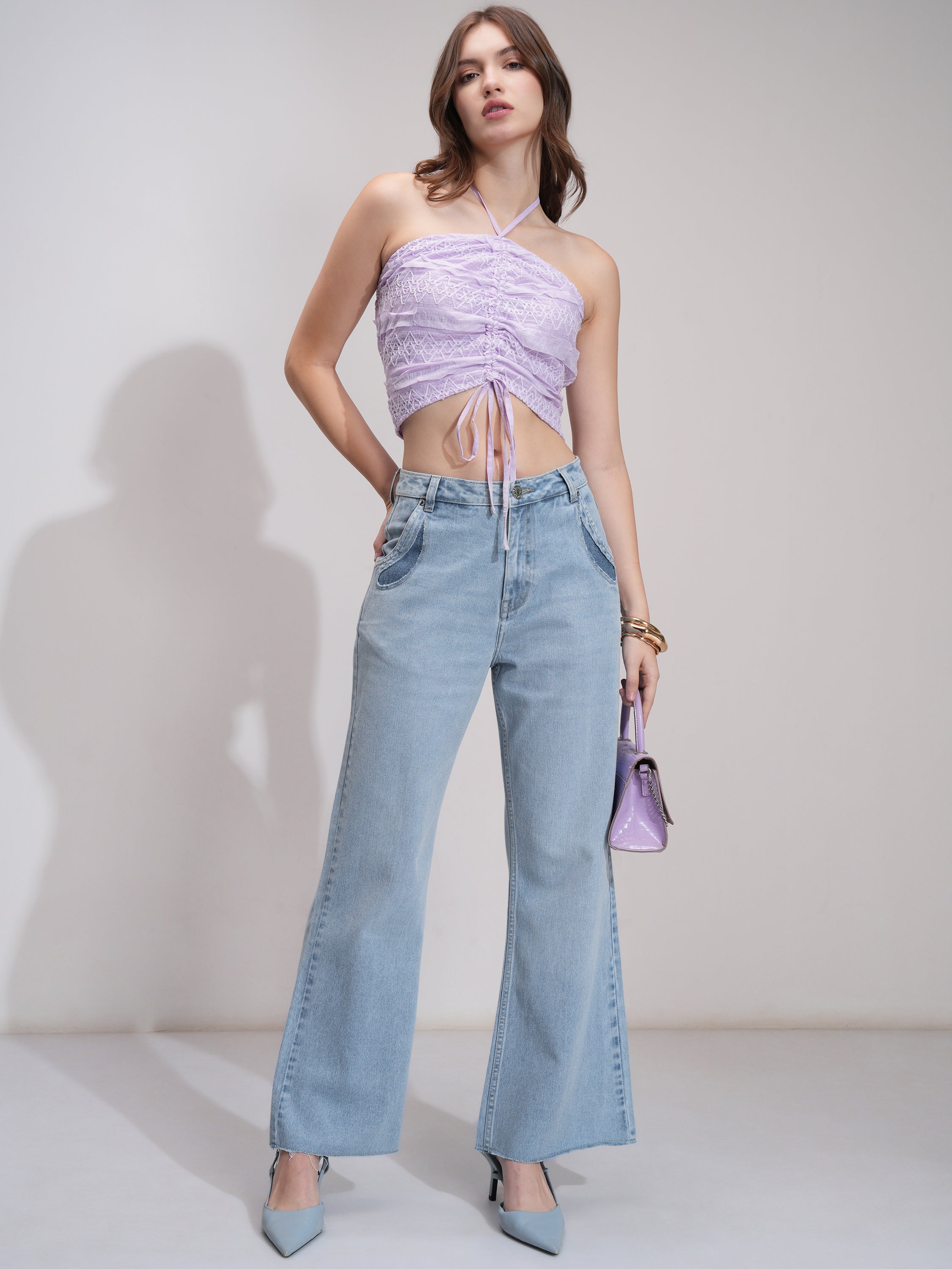 Tokyo Talkies Women Blue Bootcut Stretchable Jeans - Blue - Image 2