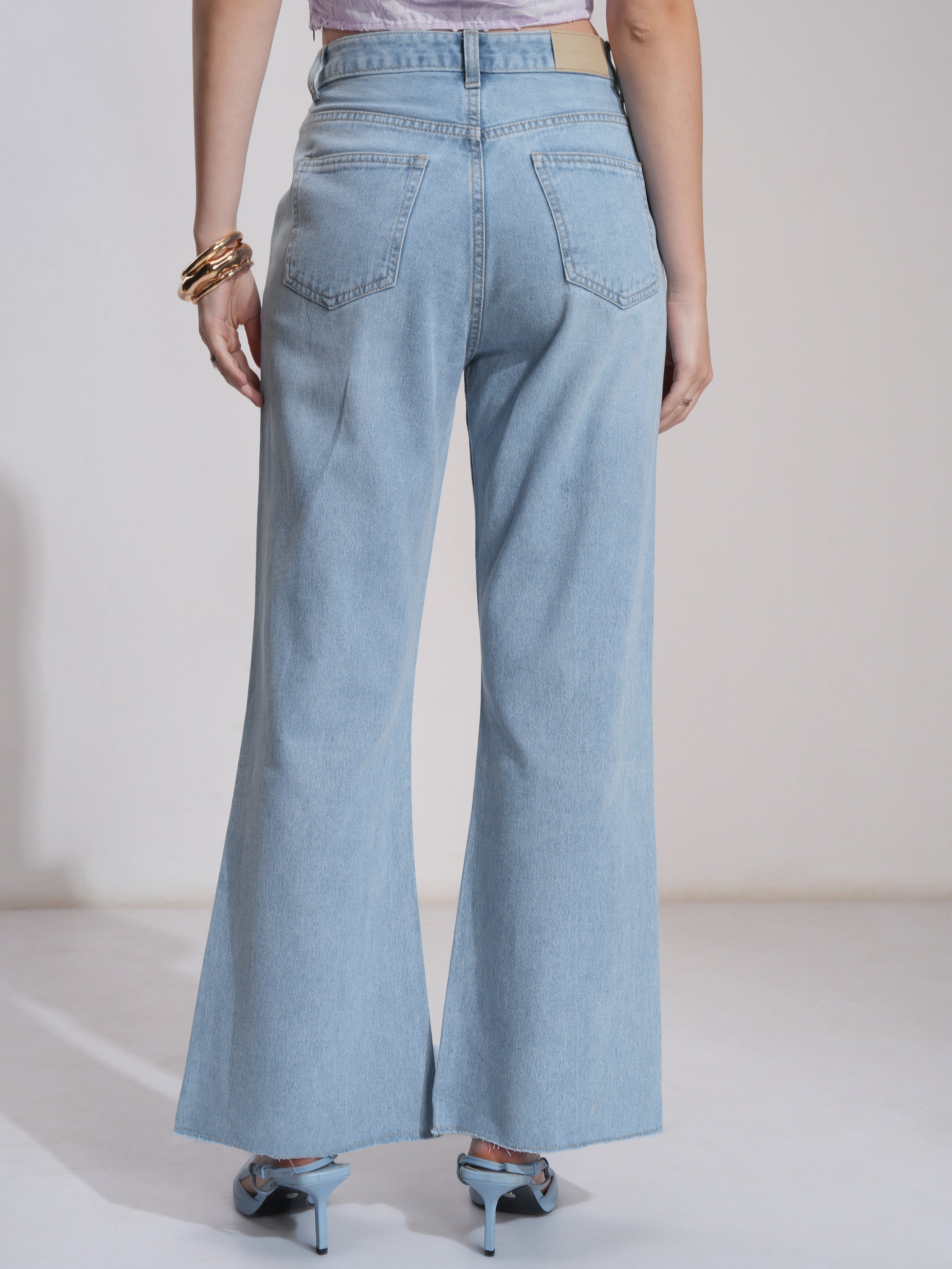 Tokyo Talkies Women Blue Bootcut Stretchable Jeans - Blue - Image 3