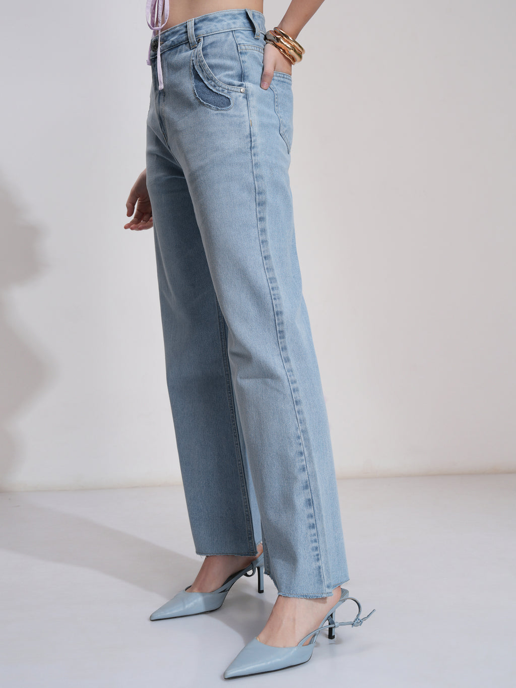 Tokyo Talkies Women Blue Bootcut Stretchable Jeans - Blue - Image 4