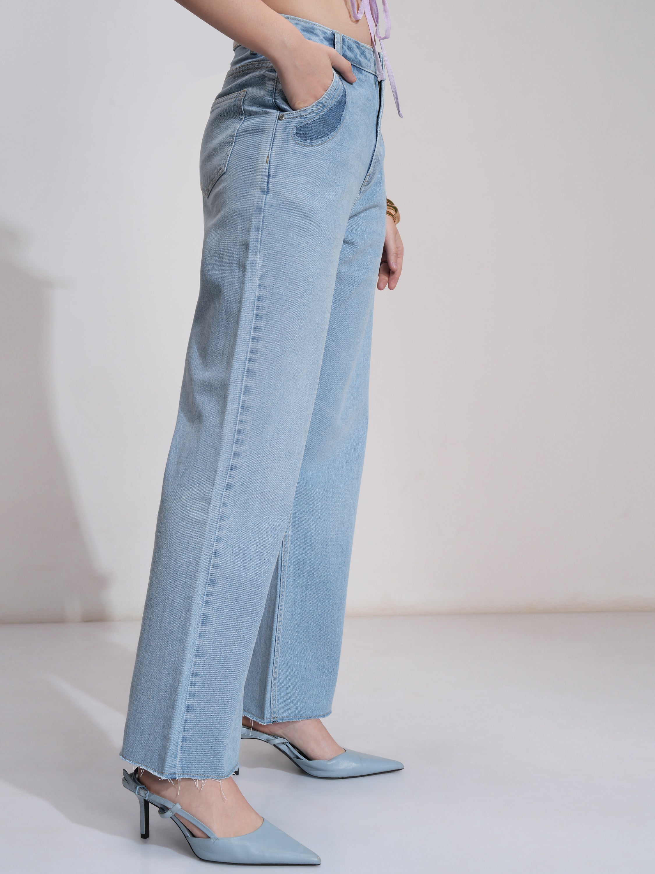 Tokyo Talkies Women Blue Bootcut Stretchable Jeans - Blue - Image 6