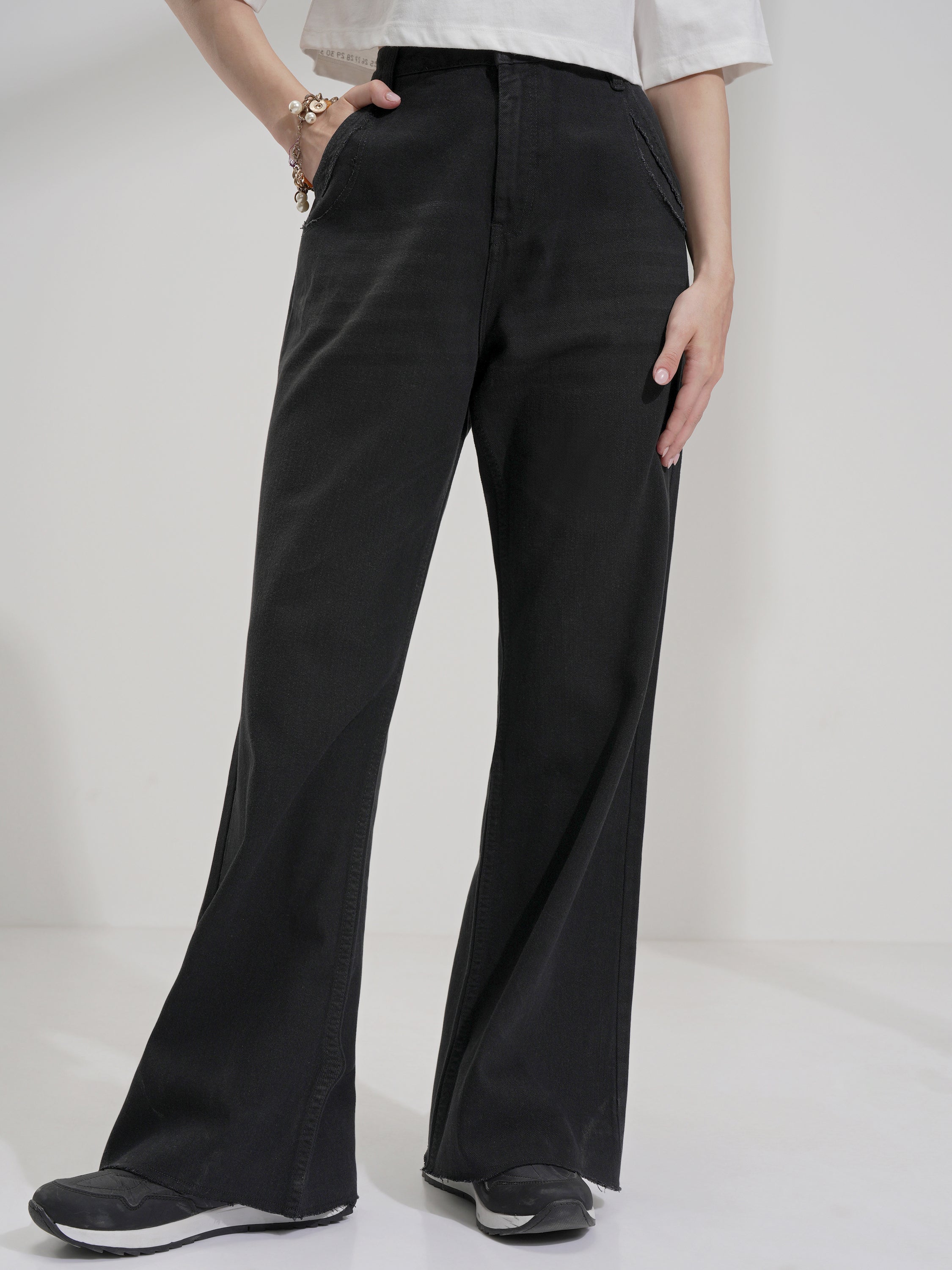Tokyo Talkies Women Black Bootcut Stretchable Jeans - Black - Image 1