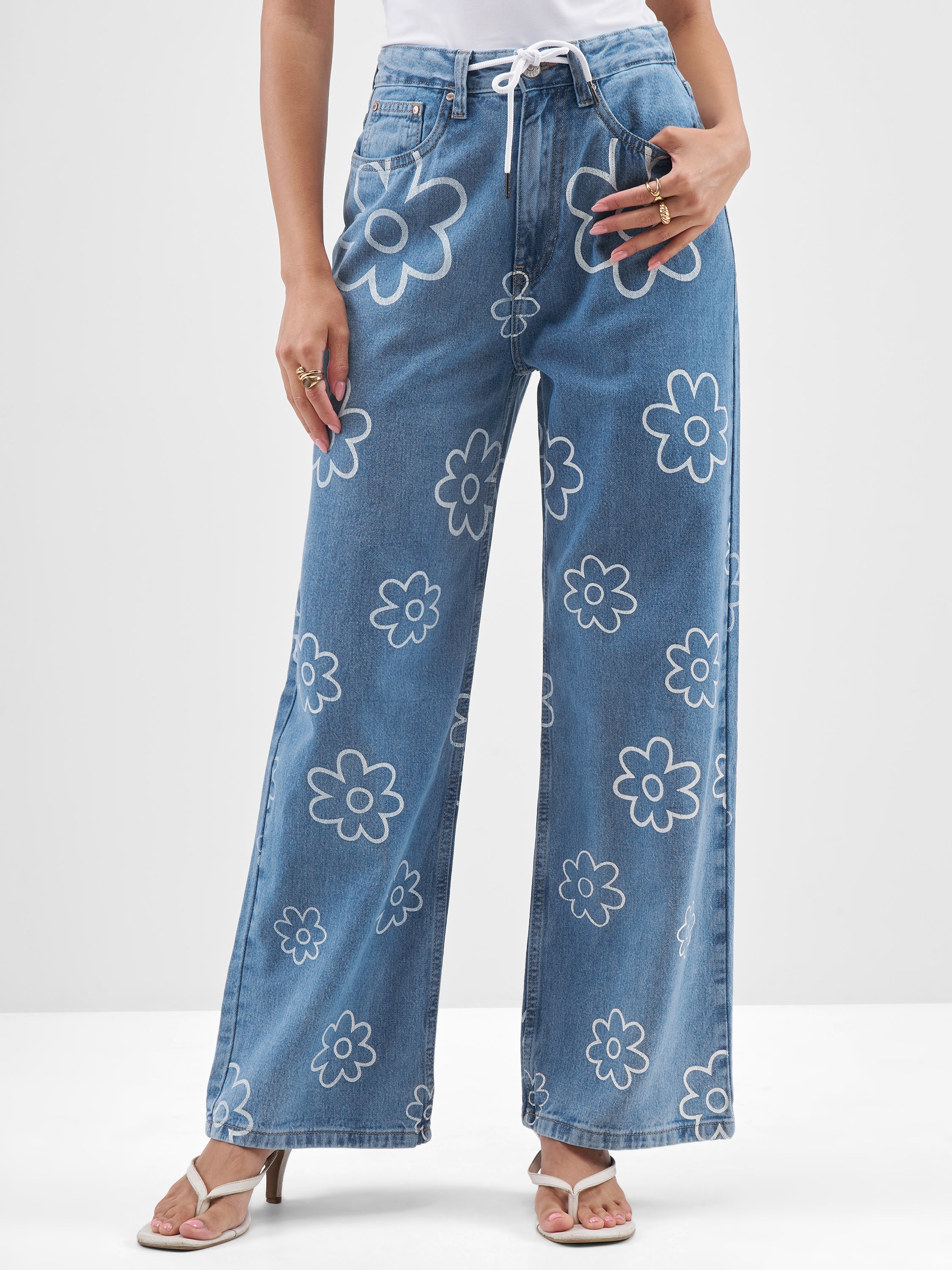 Tokyo Talkies Women Blue Dad Fit Jeans - Blue - Image 1