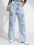 Tokyo Talkies Women Blue Dad Fit Stretchable Jeans - Blue - Image 1