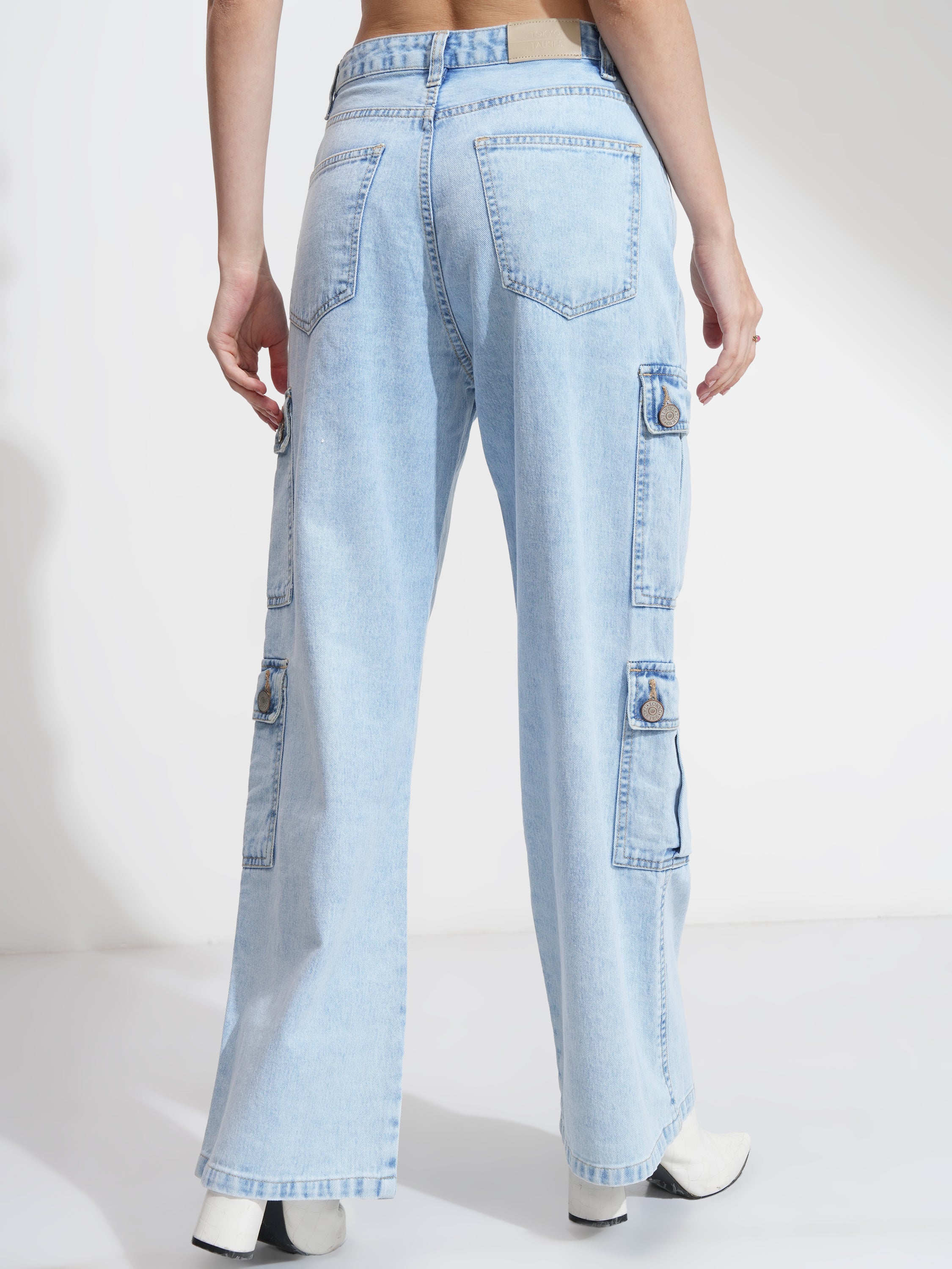 Tokyo Talkies Women Blue Dad Fit Stretchable Jeans - Blue - Image 3