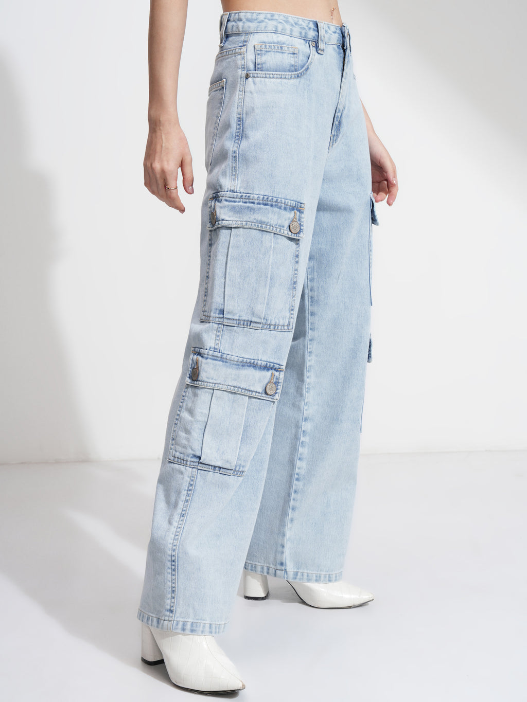 Tokyo Talkies Women Blue Dad Fit Stretchable Jeans - Blue - Image 6