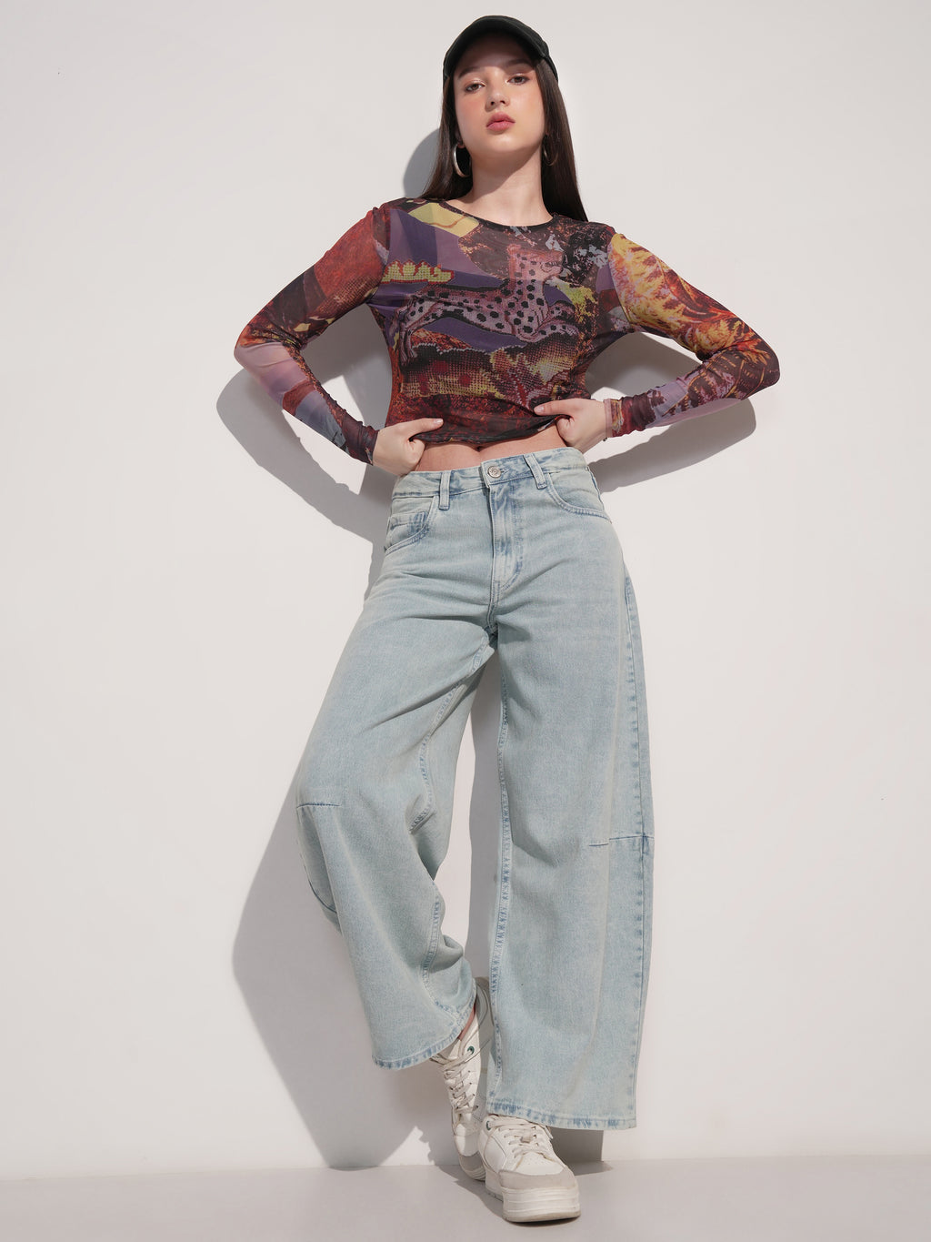 Tokyo Talkies Women Blue Wide Leg Jeans - Blue - Image 2