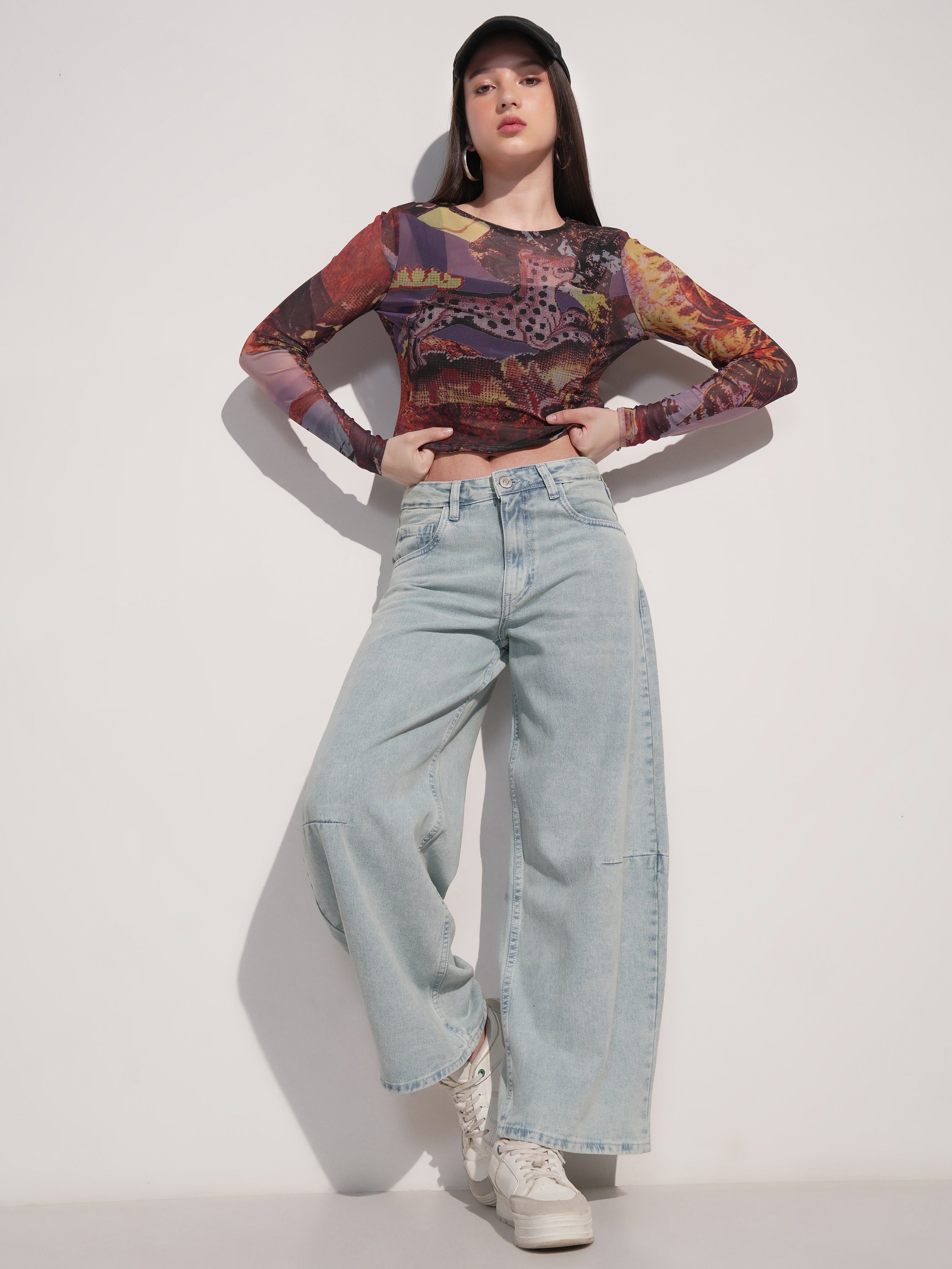 Tokyo Talkies Women Blue Wide Leg Jeans - Blue - Image 2