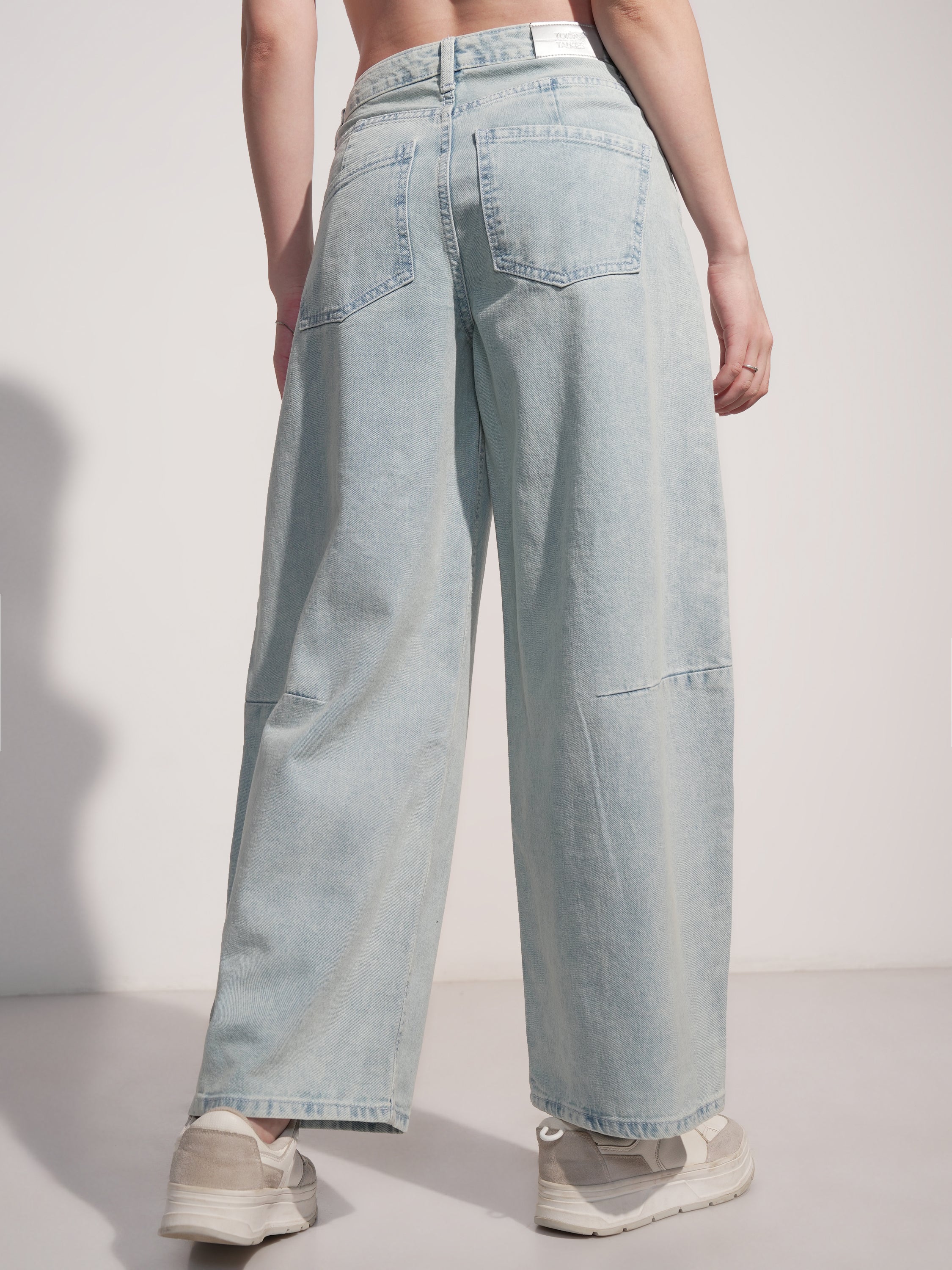 Tokyo Talkies Women Blue Wide Leg Jeans - Blue - Image 3