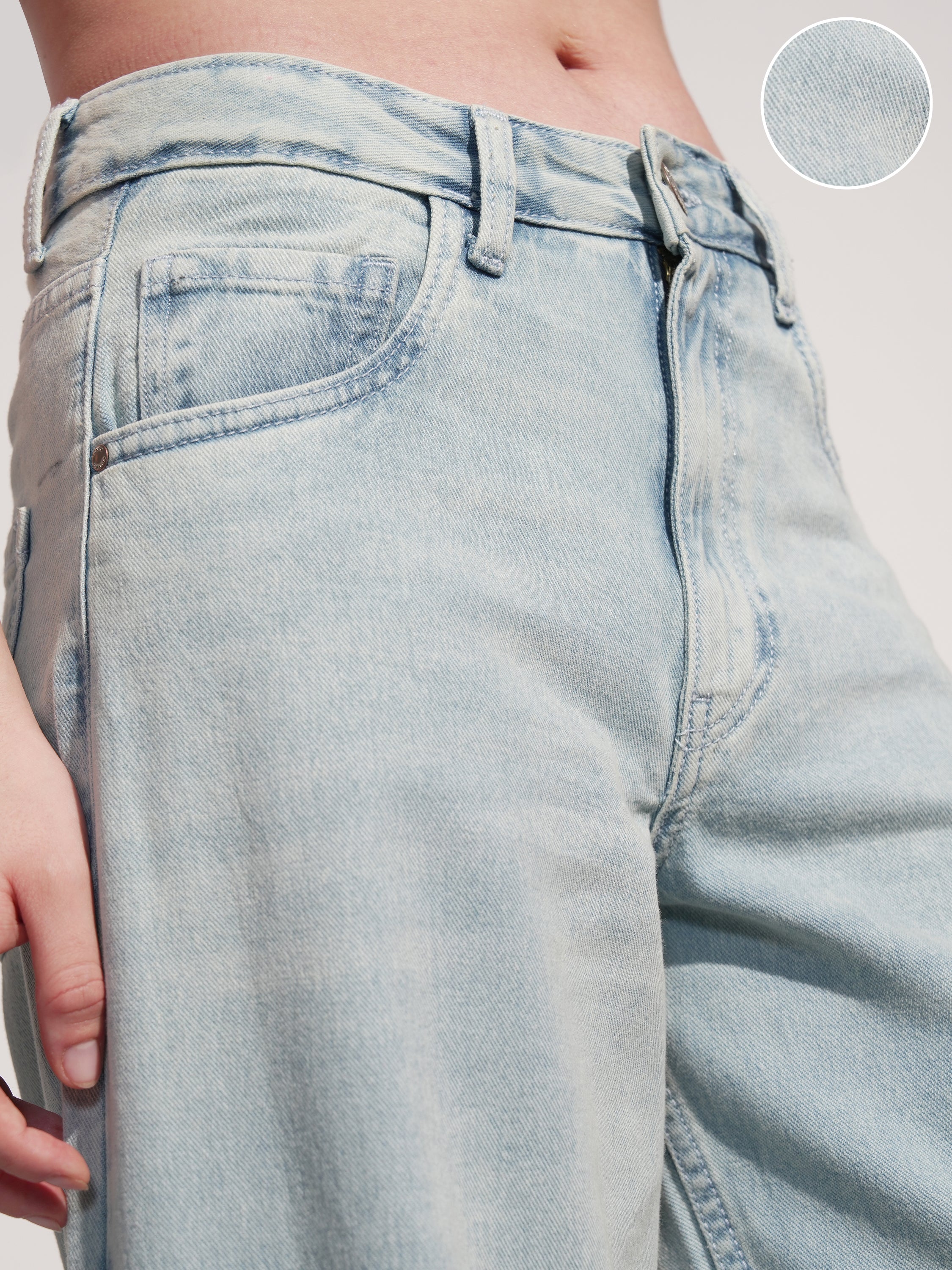 Tokyo Talkies Women Blue Wide Leg Jeans - Blue - Image 5