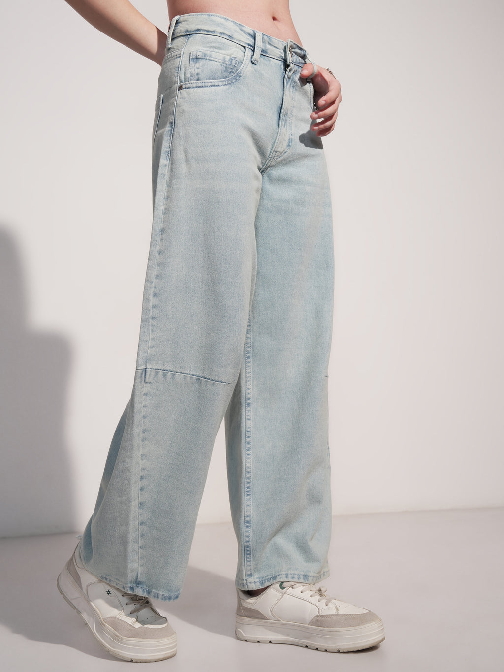 Tokyo Talkies Women Blue Wide Leg Jeans - Blue - Image 6