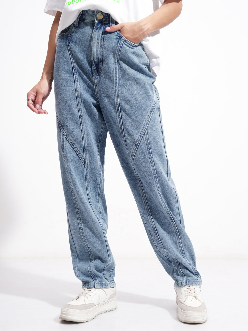 Tokyo Talkies Women Blue Relaxed Fit Stretchable Jeans - Blue - Image 1