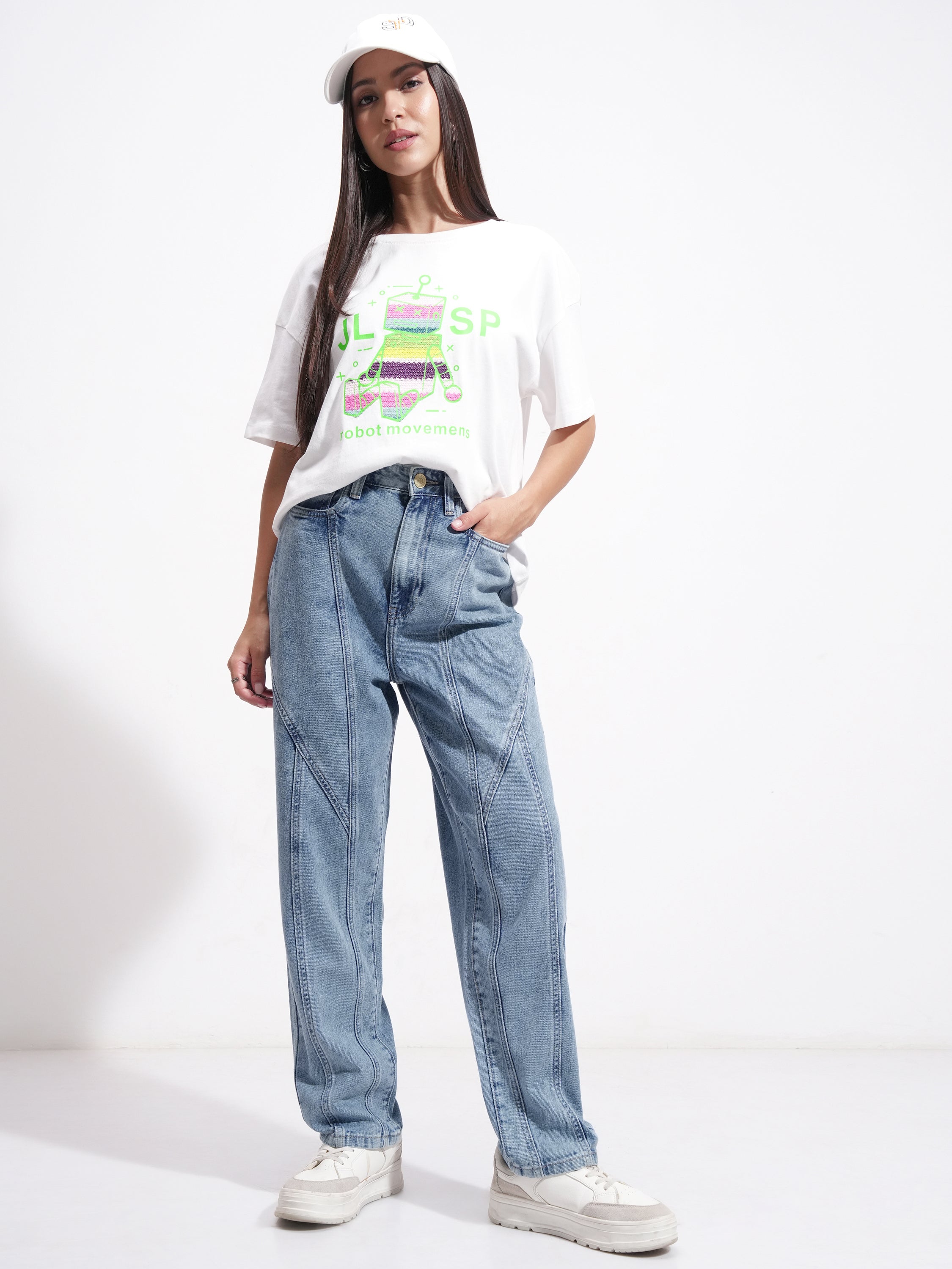 Tokyo Talkies Women Blue Relaxed Fit Stretchable Jeans - Blue - Image 2