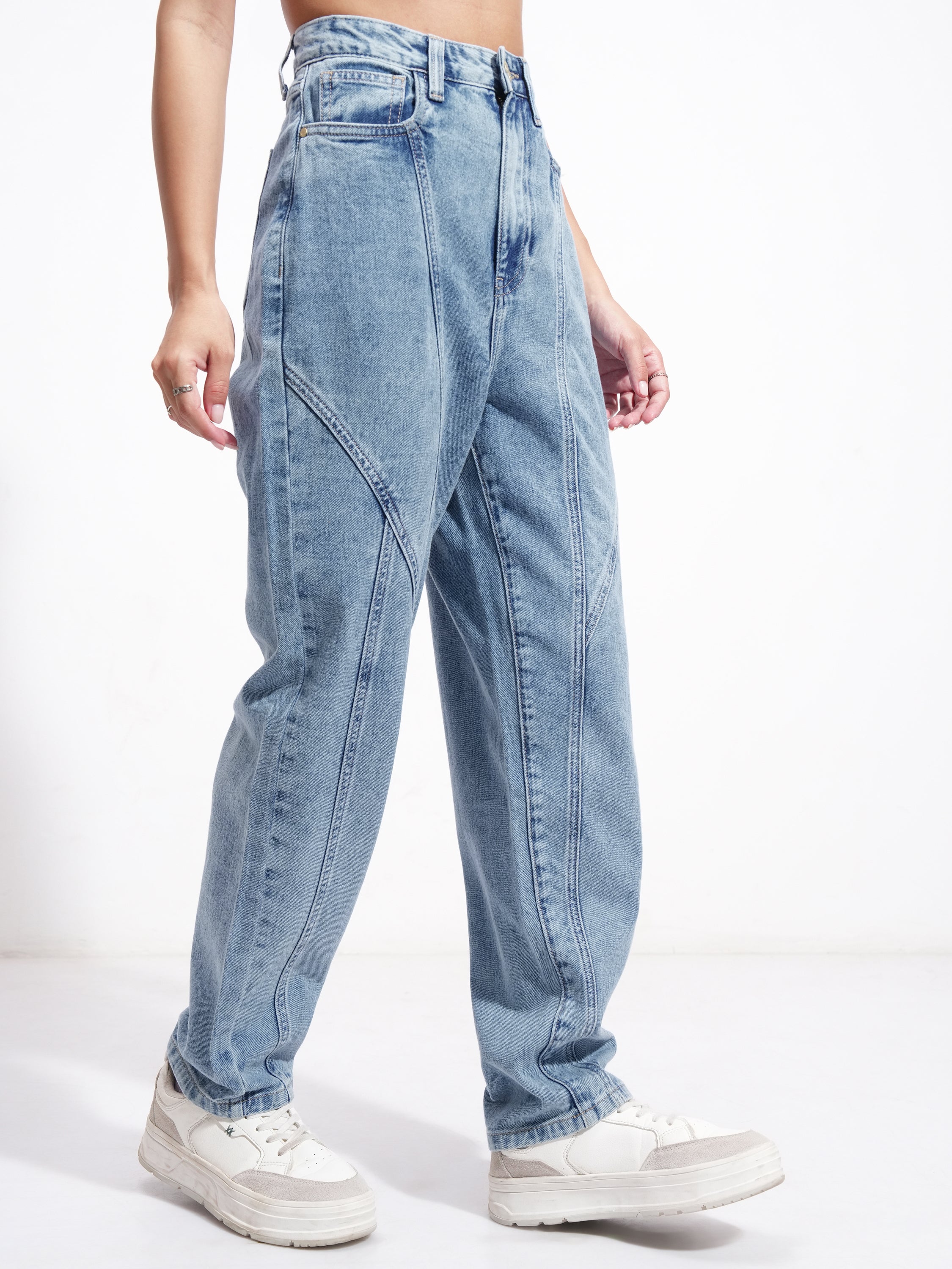 Tokyo Talkies Women Blue Relaxed Fit Stretchable Jeans - Blue - Image 6