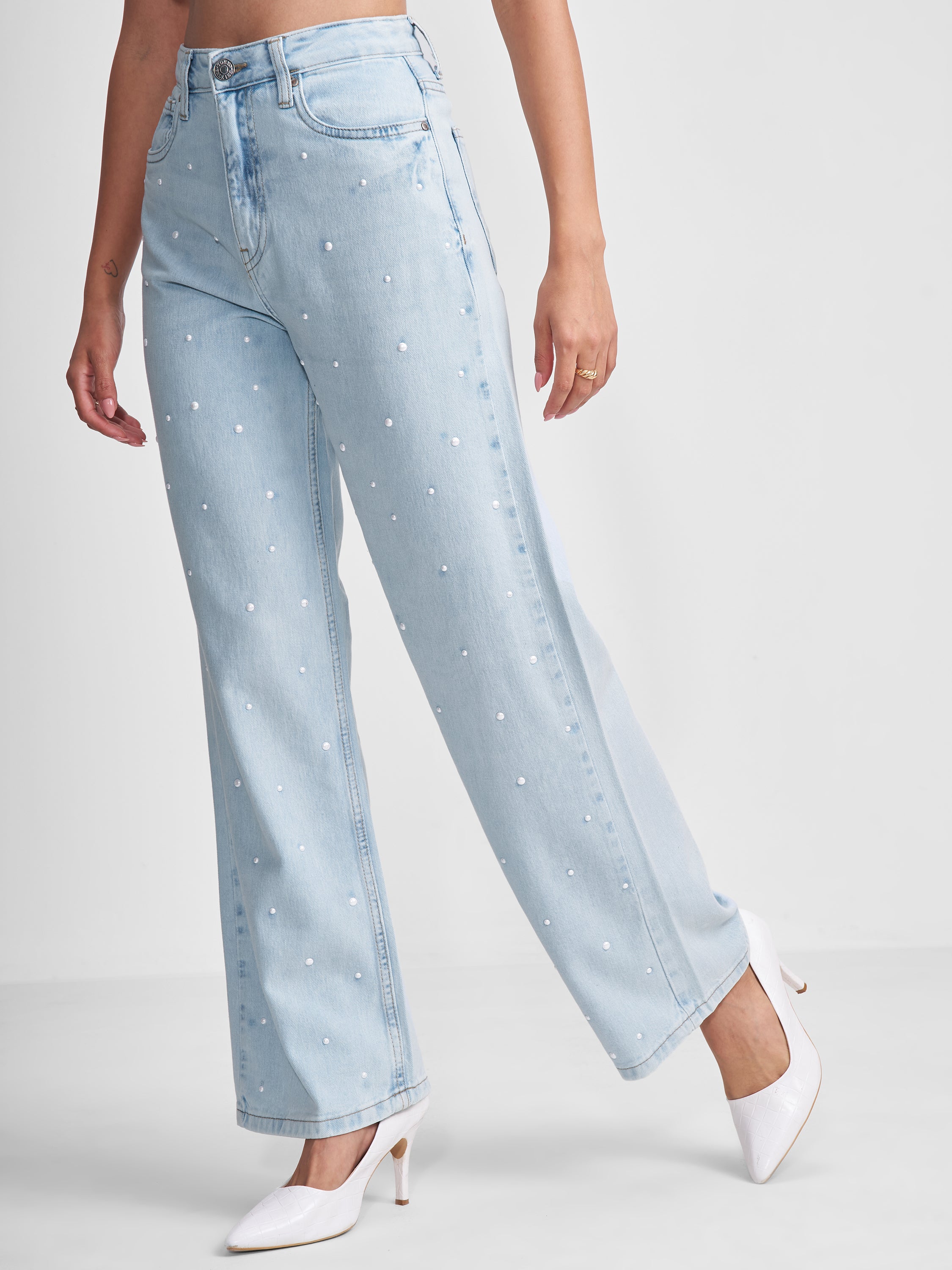 Tokyo Talkies Women Blue Straight Fit Jeans - Blue - Image 4