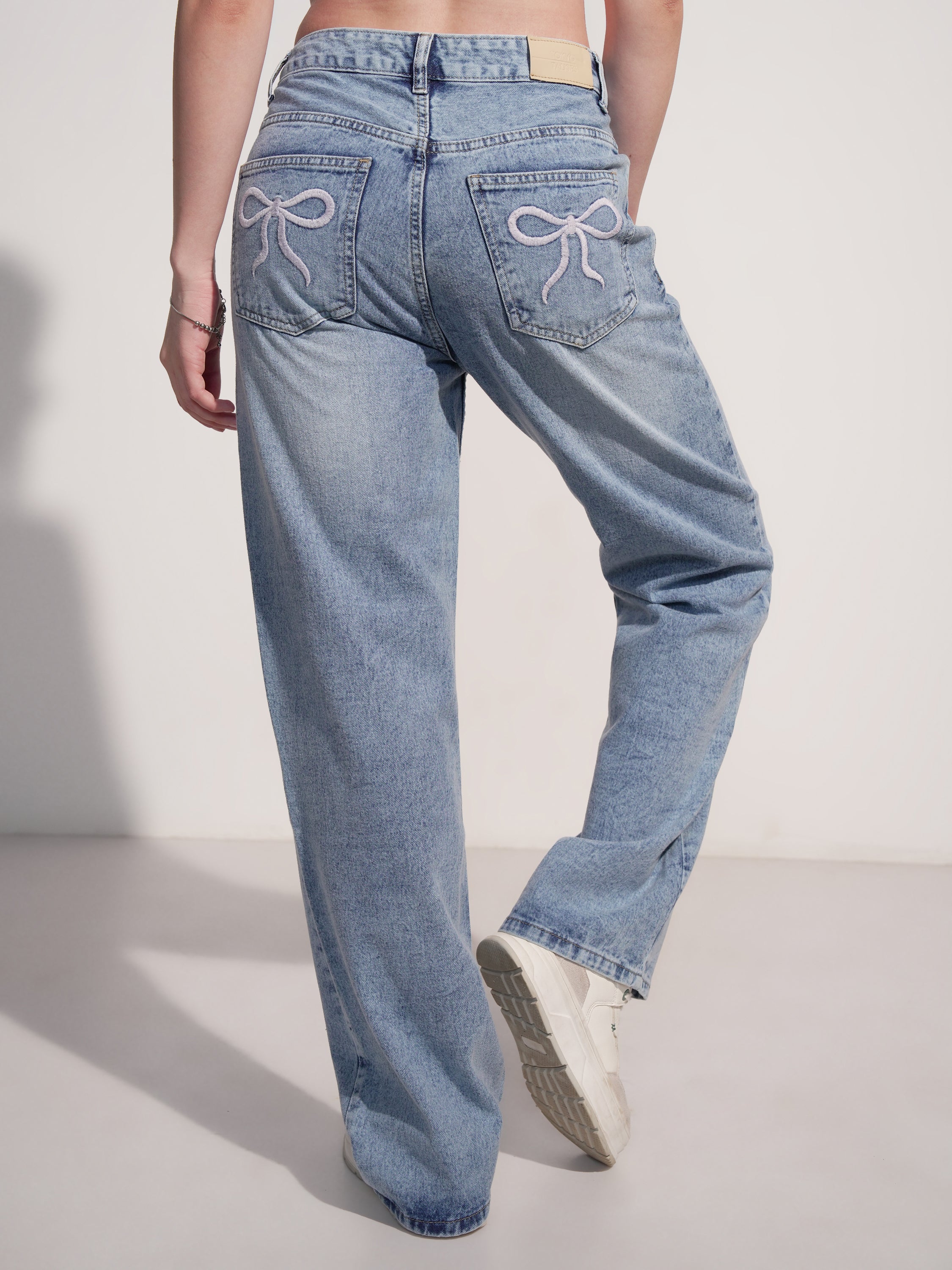 Tokyo Talkies Women Blue Dad Fit Jeans - Blue - Image 3