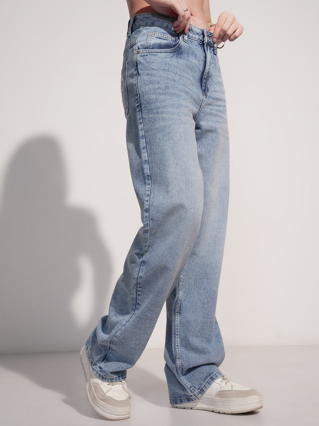 Tokyo Talkies Women Blue Dad Fit Jeans - Blue - Image 6