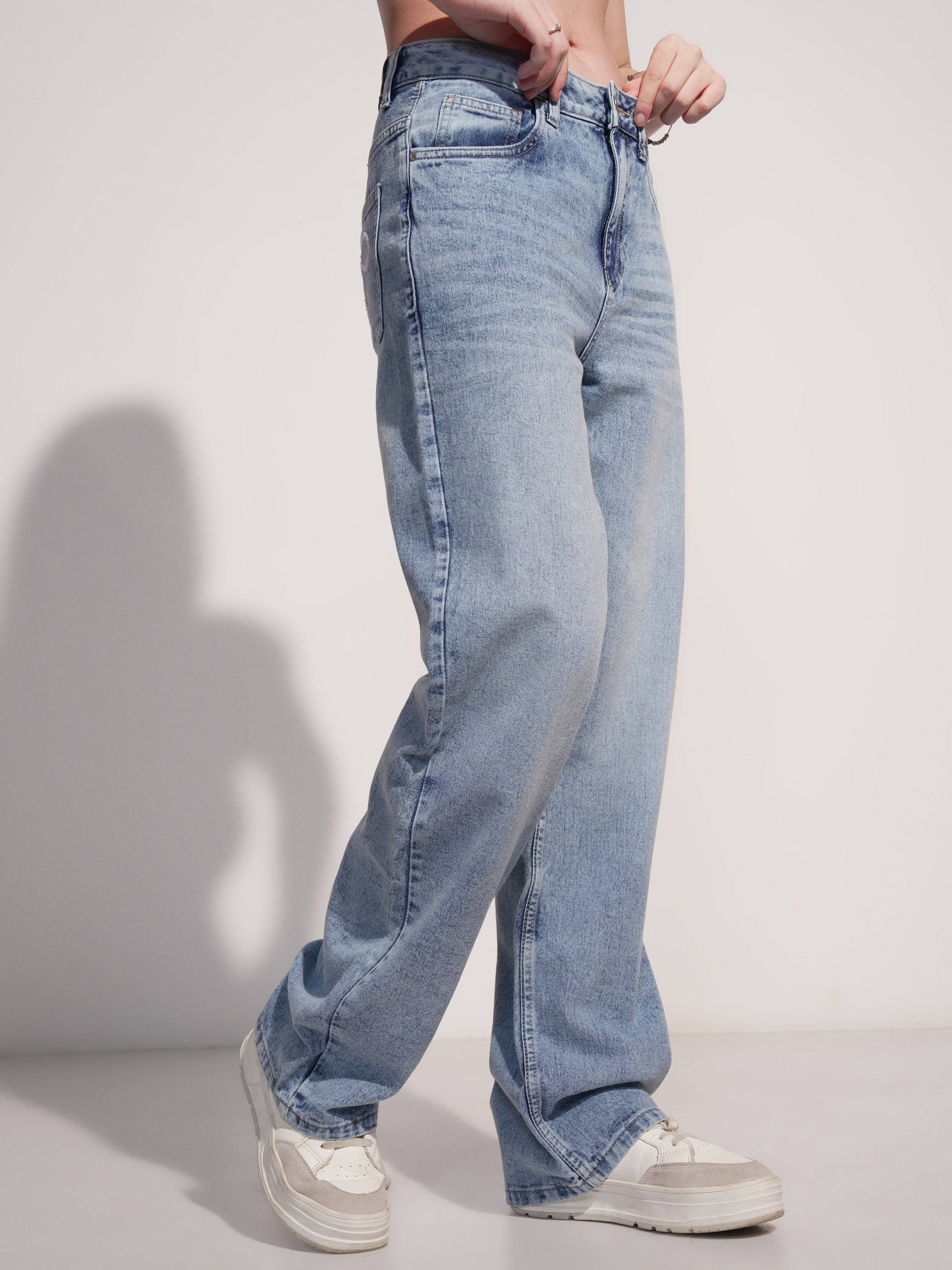 Tokyo Talkies Women Blue Dad Fit Jeans - Blue - Image 6
