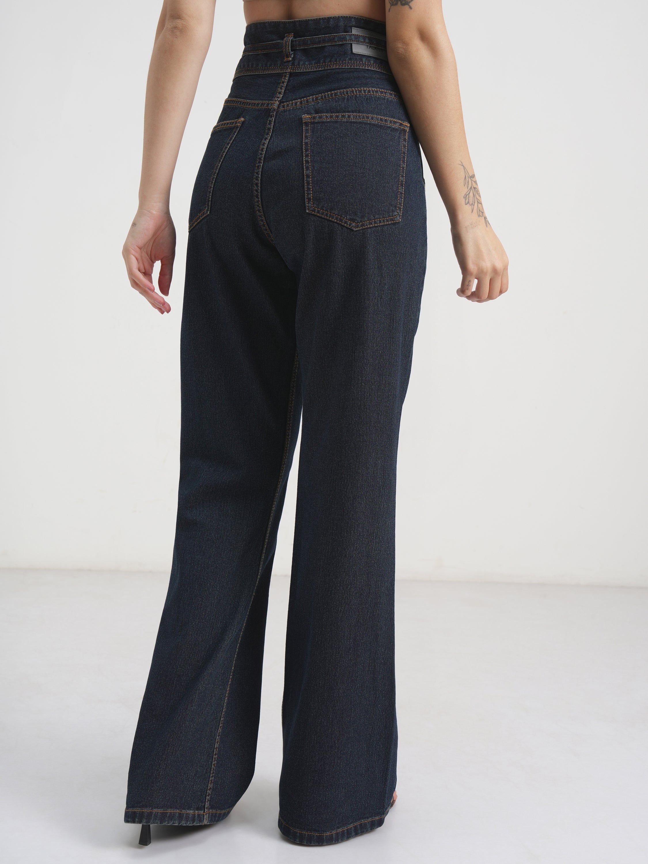 Tokyo Talkies Women Blue Bootcut Stretchable Jeans - Blue - Image 3