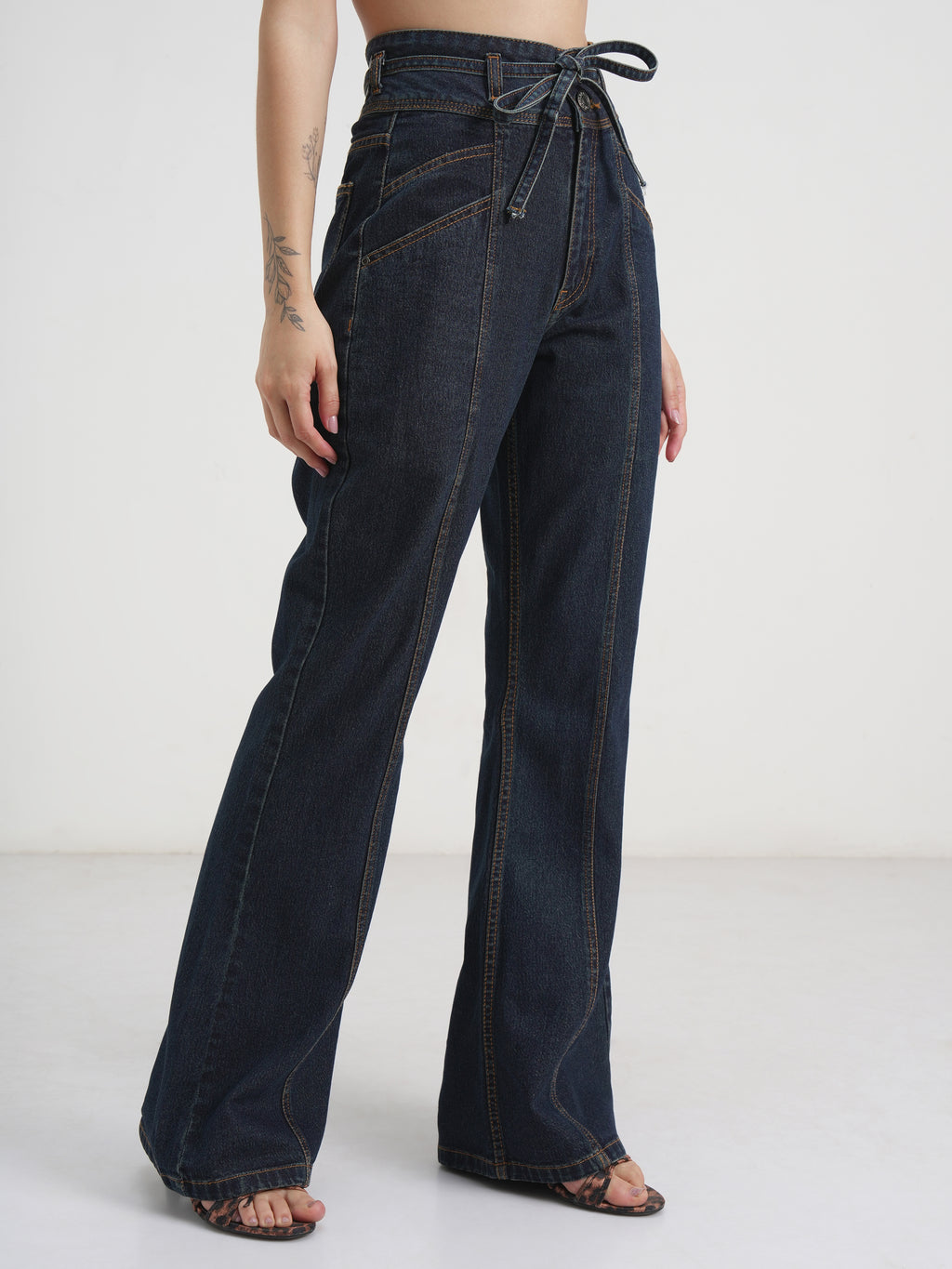 Tokyo Talkies Women Blue Bootcut Stretchable Jeans - Blue - Image 6