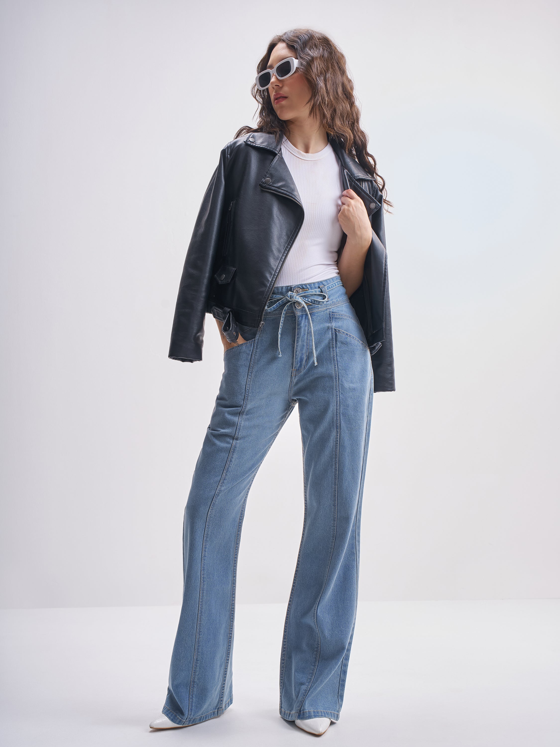 Tokyo Talkies Women Blue Bootcut Stretchable Jeans - Blue - Image 2
