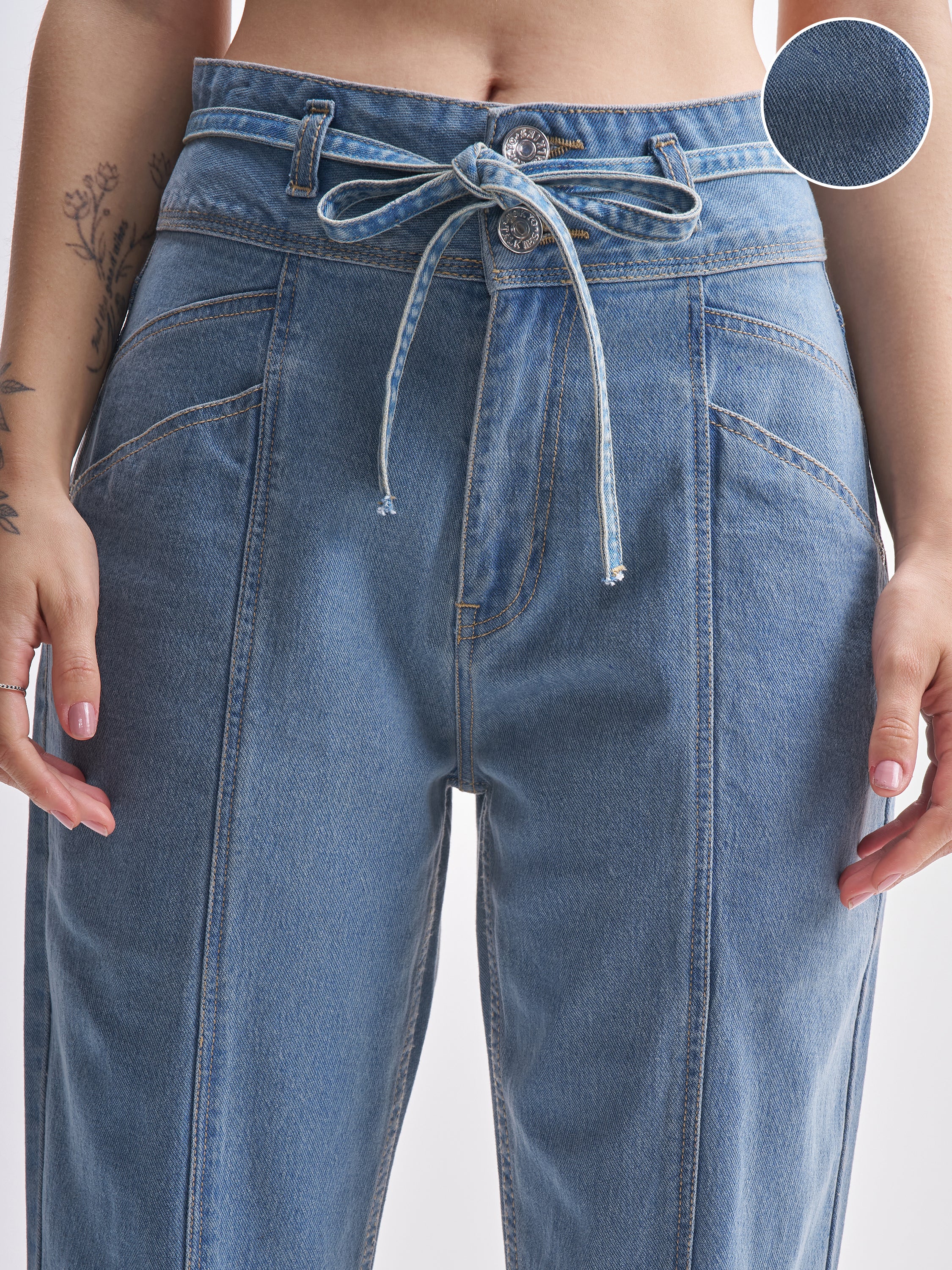 Tokyo Talkies Women Blue Bootcut Stretchable Jeans - Blue - Image 5