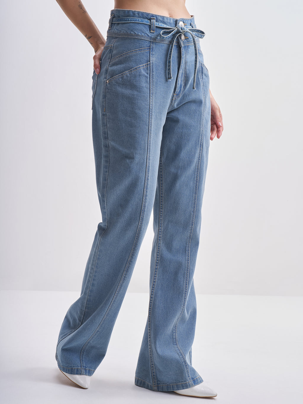 Tokyo Talkies Women Blue Bootcut Stretchable Jeans - Blue - Image 6