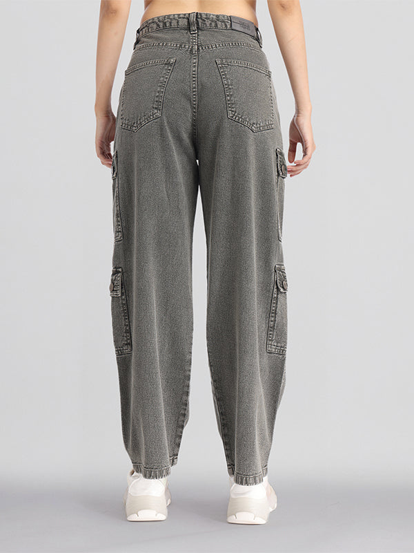 Street By Tokyo Talkies Women Grey Dad Fit Stretchable Jeans - Grey - Image 3