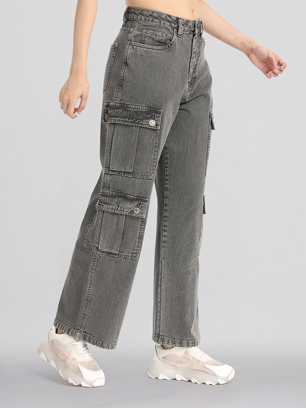 Street By Tokyo Talkies Women Grey Dad Fit Stretchable Jeans - Grey - Image 6