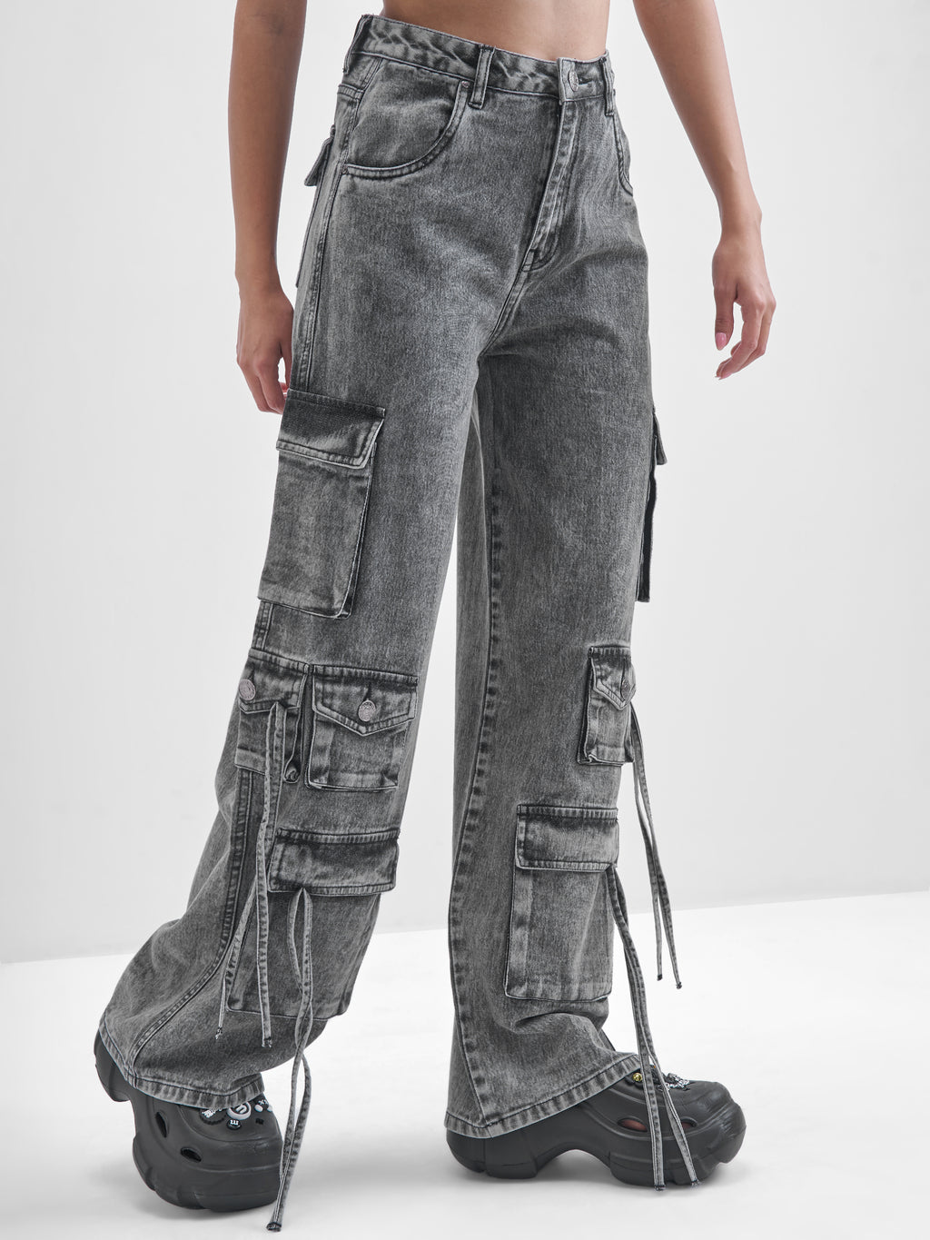 Tokyo Talkies Women Grey Dad Fit Stretchable Jeans - Grey - Image 6