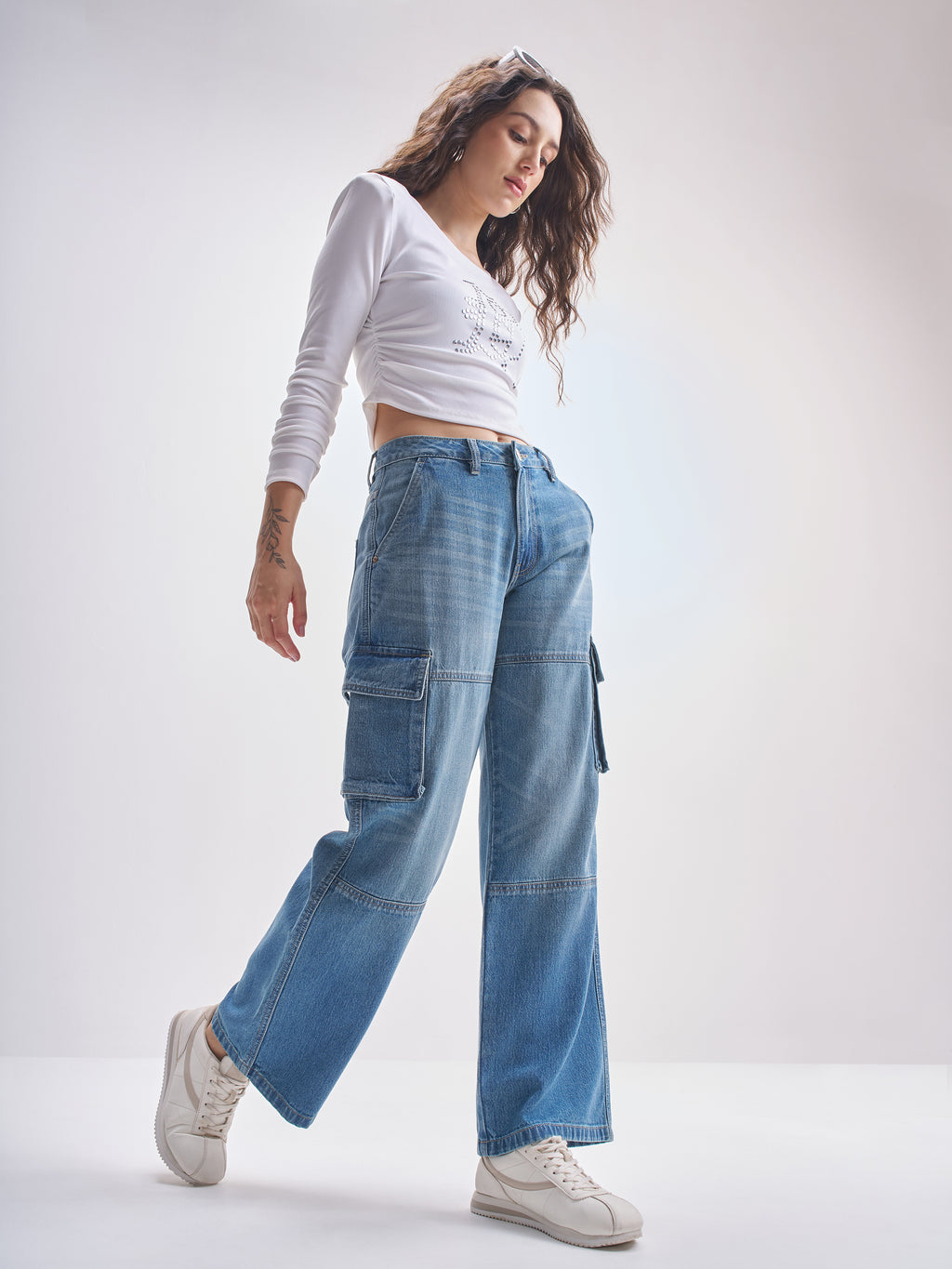 Tokyo Talkies Women Blue Straight Fit Stretchable Jeans - Blue - Image 2