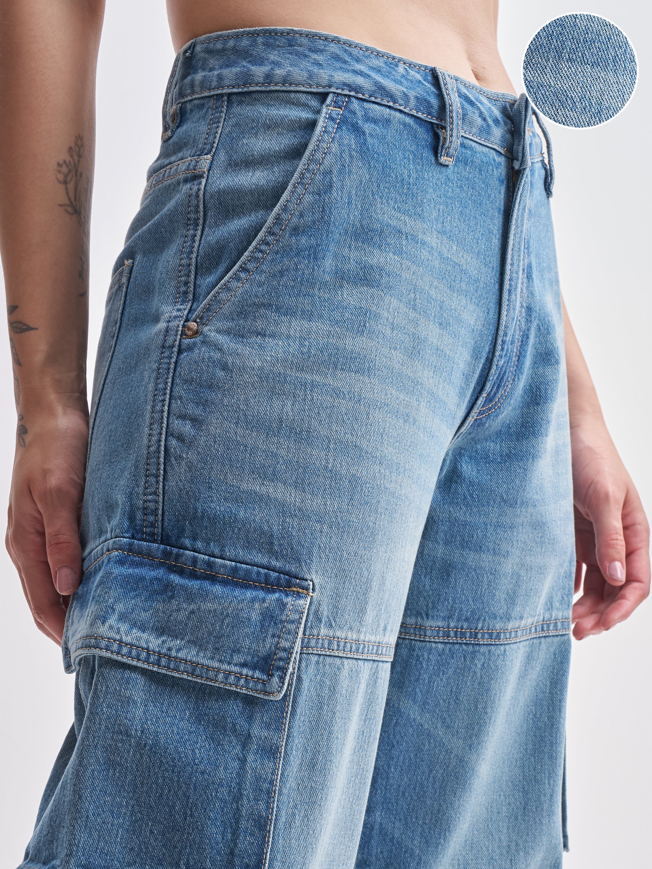 Tokyo Talkies Women Blue Straight Fit Stretchable Jeans - Blue - Image 5