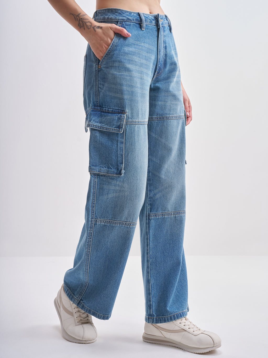 Tokyo Talkies Women Blue Straight Fit Stretchable Jeans - Blue - Image 6