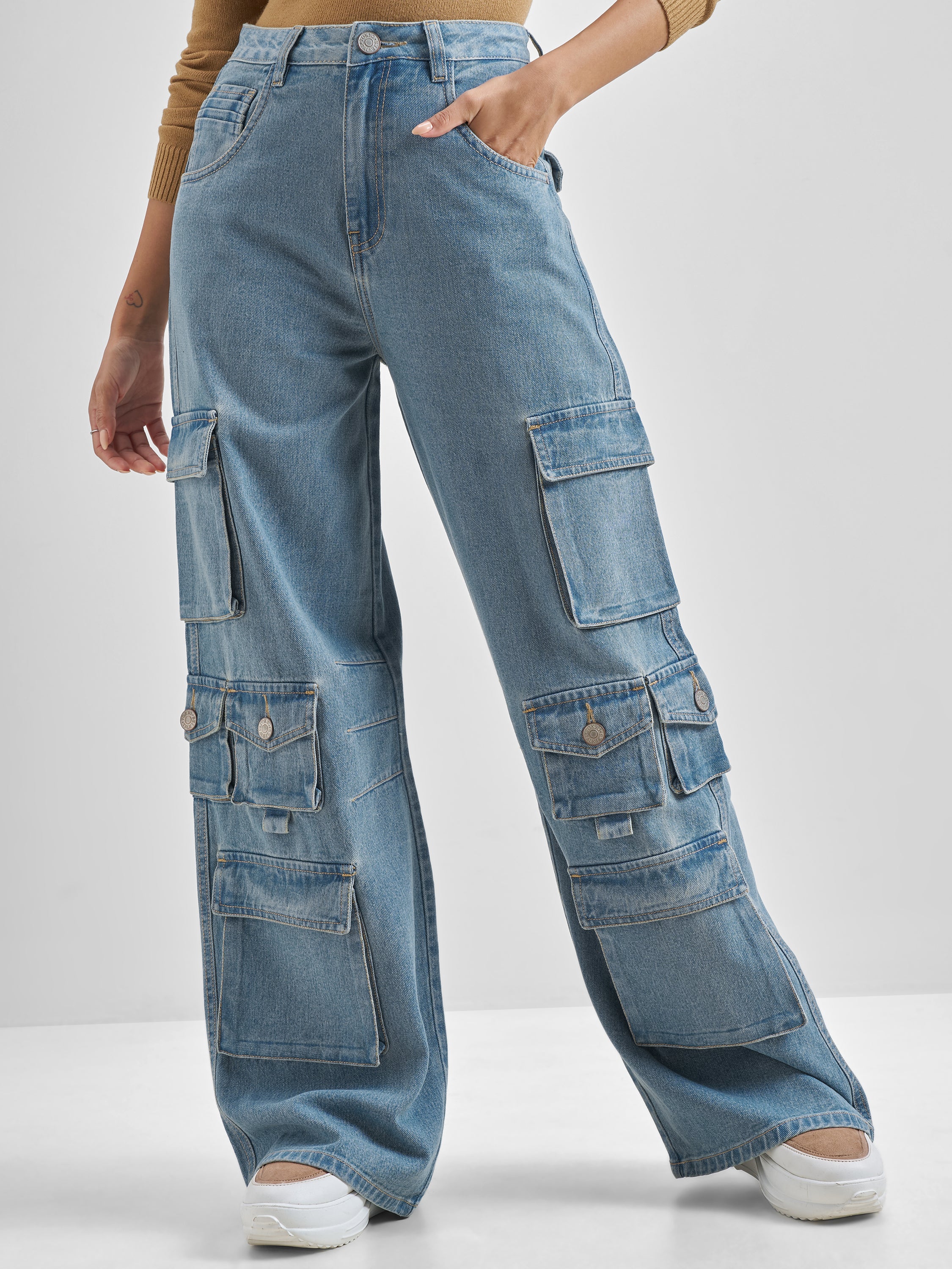 Street By Tokyo Talkies Women Blue Straight Fit Jeans - Blue - Image 1