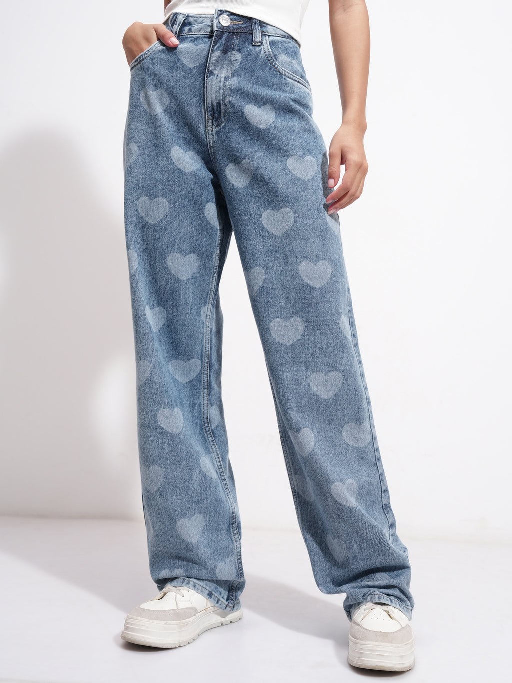 Tokyo Talkies Women Blue Dad Fit Stretchable Jeans - Blue - Image 1