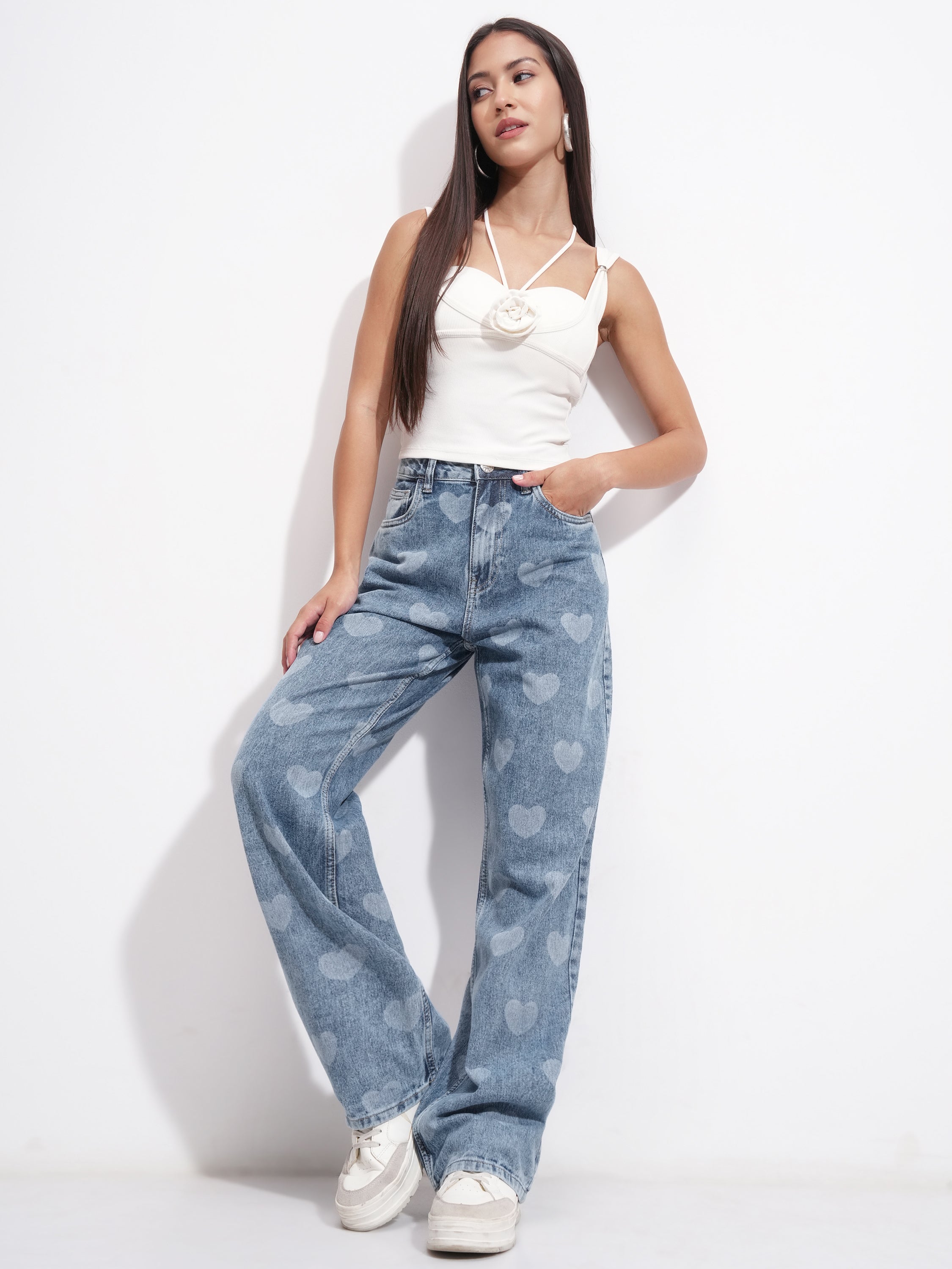 Tokyo Talkies Women Blue Dad Fit Stretchable Jeans - Blue - Image 2